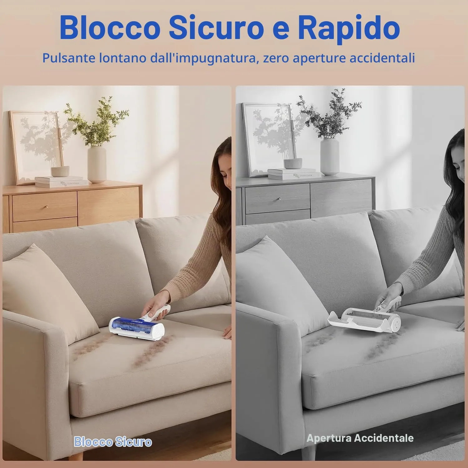 ACE2ACE Spazzola Togli Peli Animali, Trasparente Blu - immagine 5