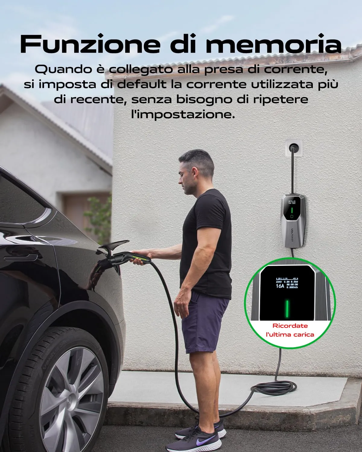 VDLPOWEREU EC11 Cavo di Ricarica Tipo 2 per Auto Elettriche, 3,68 kW, 5M, Display LED 6A-16A, Spina EU-Schuko, IP65 (IEC 62196-2) - immagine 4
