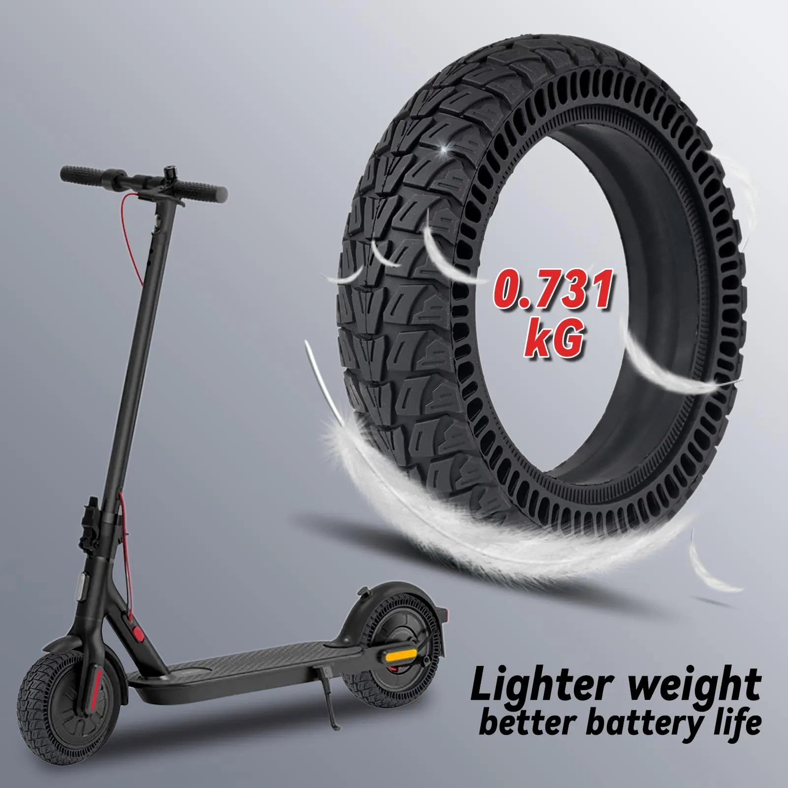 Aloskart Pneumatico Solido 8,5 x 2,125 per Scooter Elettrico Xiaomi M365 e Pro - immagine 6
