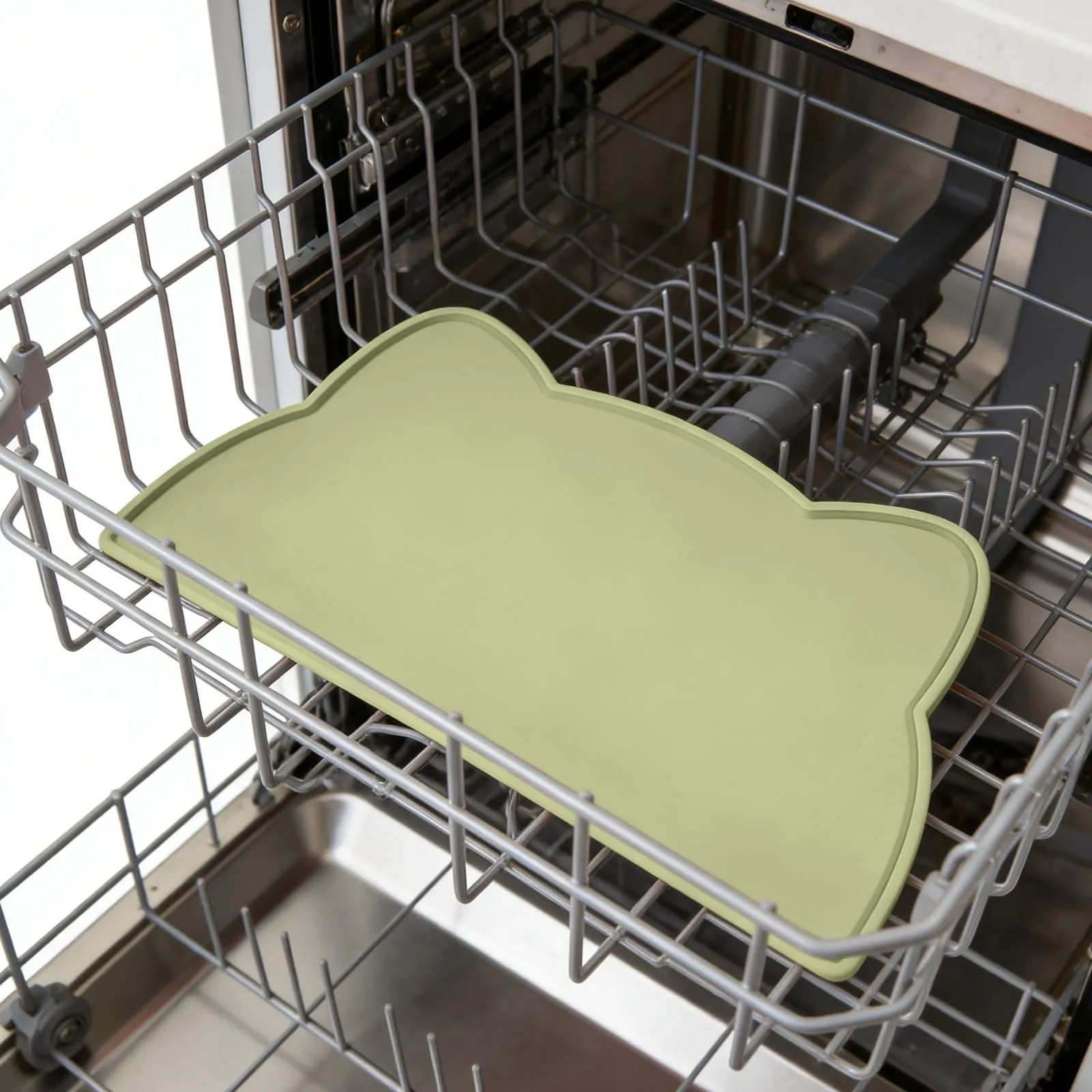 Septillar Tappetino Sottociotola in Silicone per Cani e Gatti, Antiscivolo e Impermeabile, Verde Salvia, 44x25 cm - immagine 4