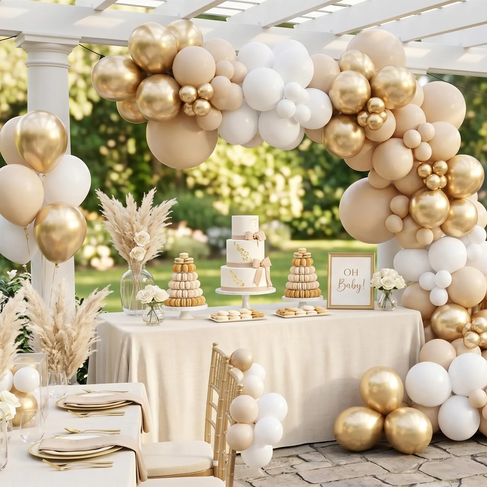 fairymaiden Palloncini Bianco Oro Champagne, 60 Pezzi, 12 Pollici - immagine 4