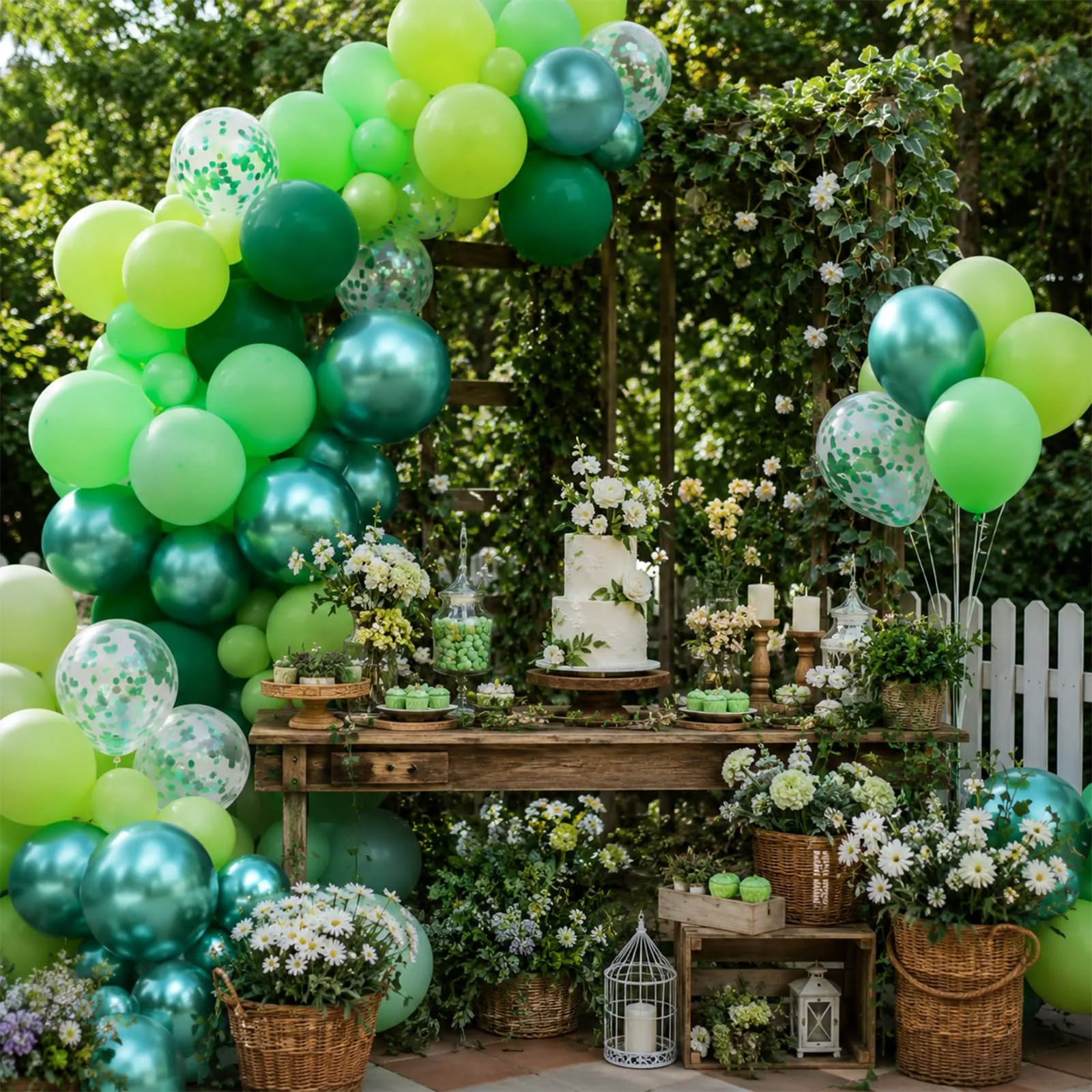 fairymaiden Palloncini Verde Salvia in Lattice e Metallizzati, 60 Pezzi, 12 Pollici - immagine 6