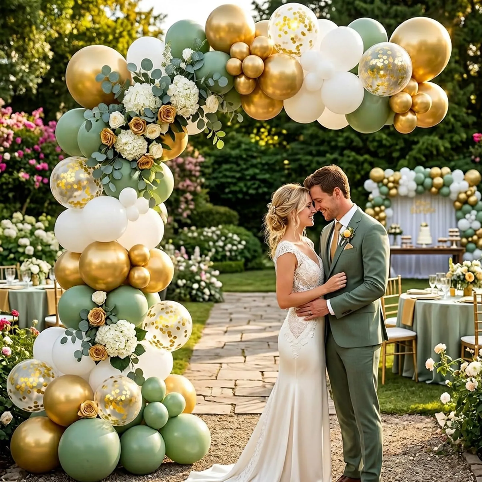 fairymaiden Palloncini Verde Oro, 60 Pezzi, 12 Pollici - immagine 2