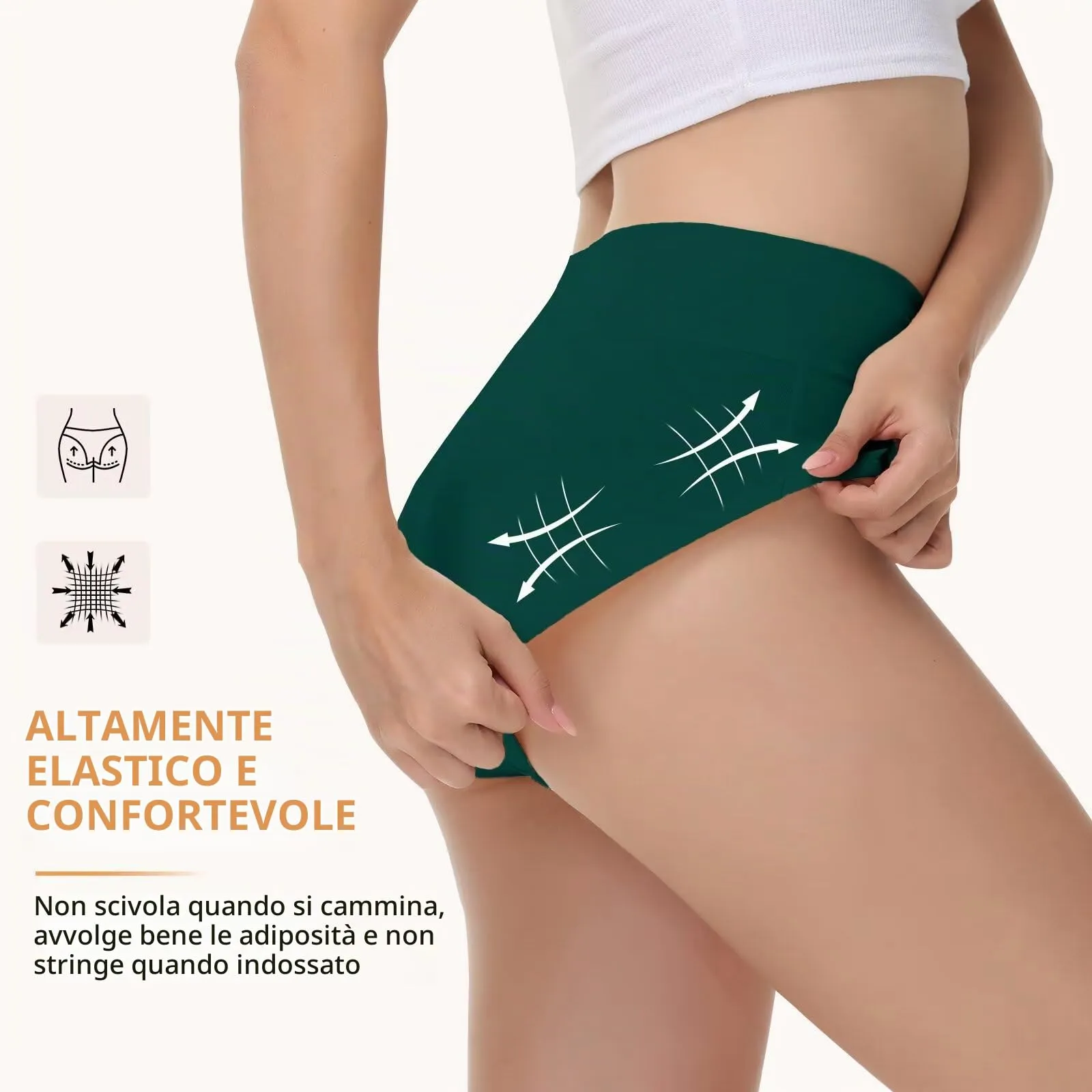 NUOZA Mutande Donna Cotone Vita Alta Intimo Culotte Pancia Piatta 2XL - immagine 4