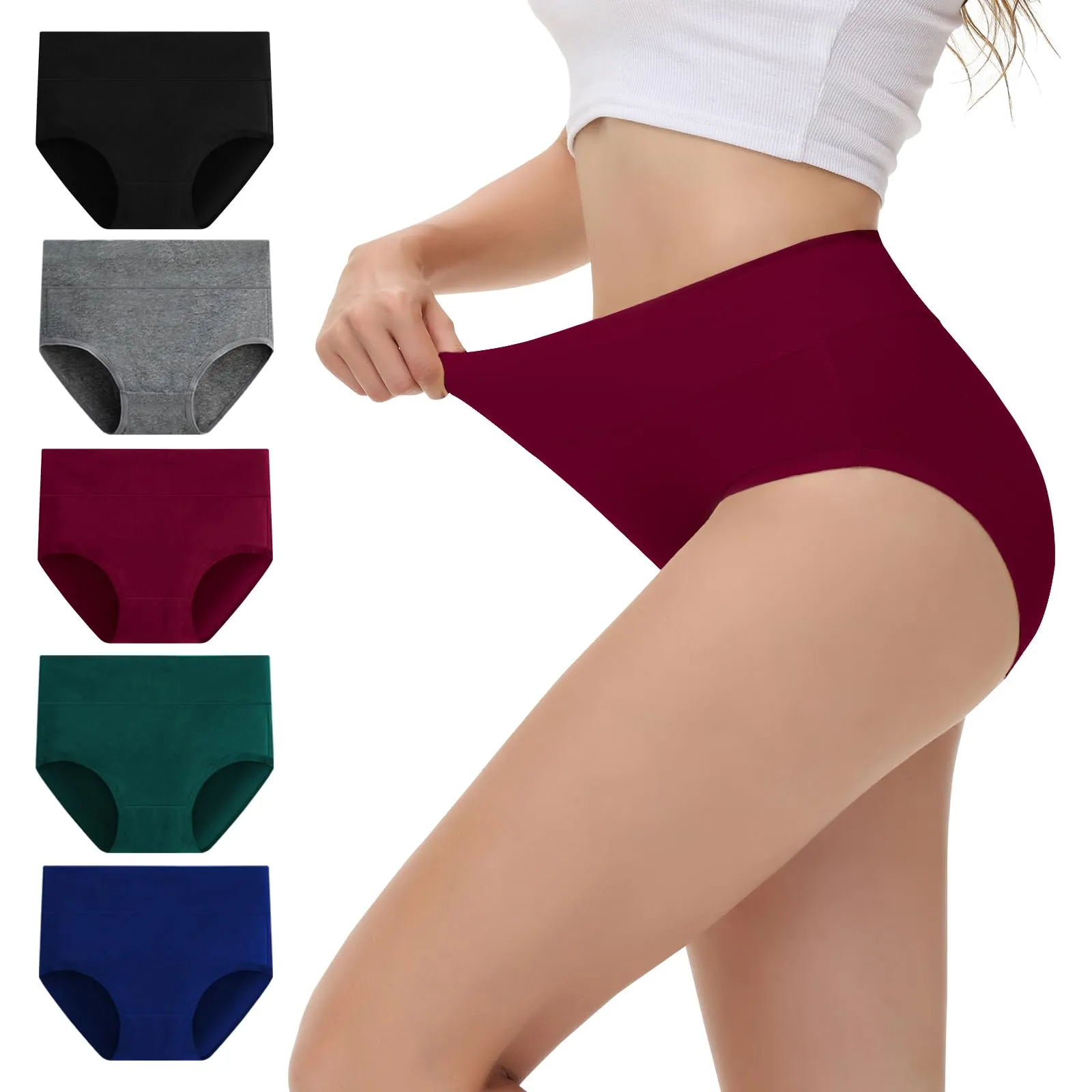 NUOZA Mutande Donna Cotone Vita Alta Traspirante Post Parto Pancia Piatta Briefs, S - immagine 1