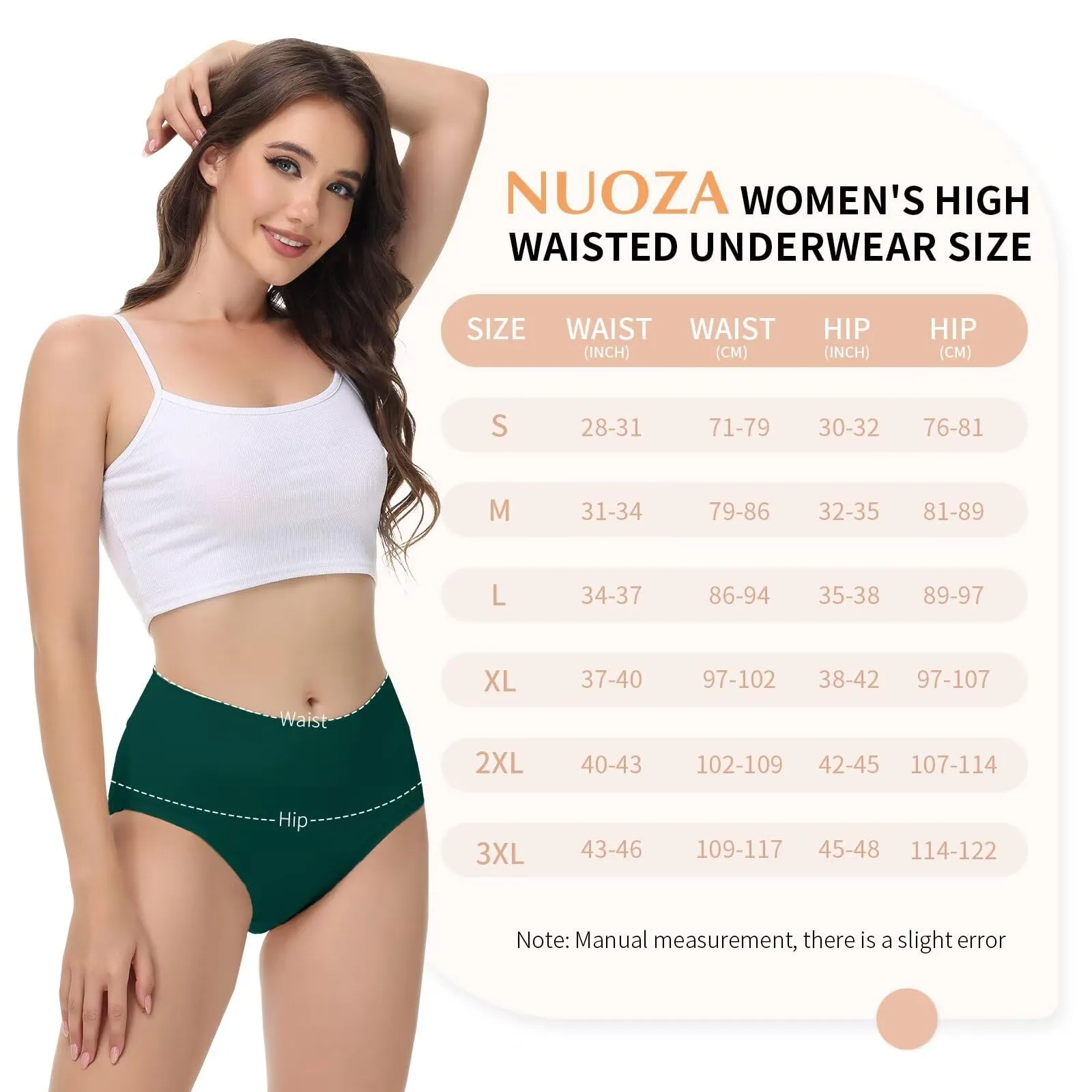 NUOZA Slip Donna in Cotone Post Parto Vita Alta, M - immagine 6