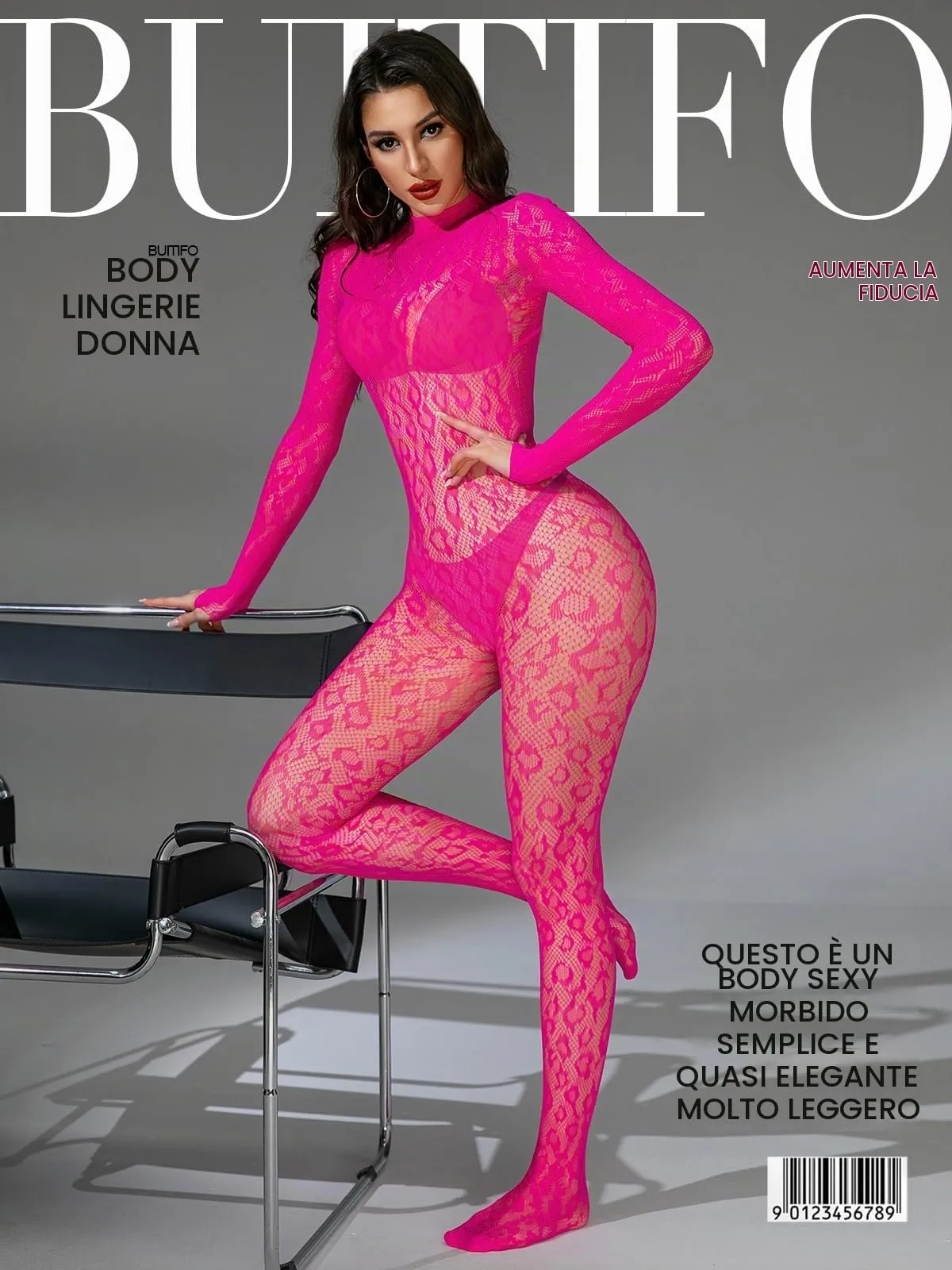 Buitifo Donna Fishnet Bodystocking Pigiama - Rosa Lbb, Taglia Unica - immagine 3