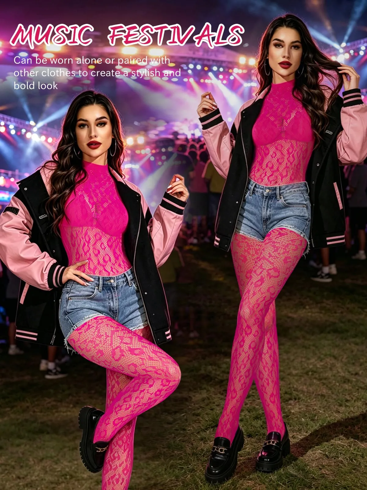 Buitifo Donna Fishnet Bodystocking Pigiama - Rosa Lbb, Taglia Unica - immagine 5