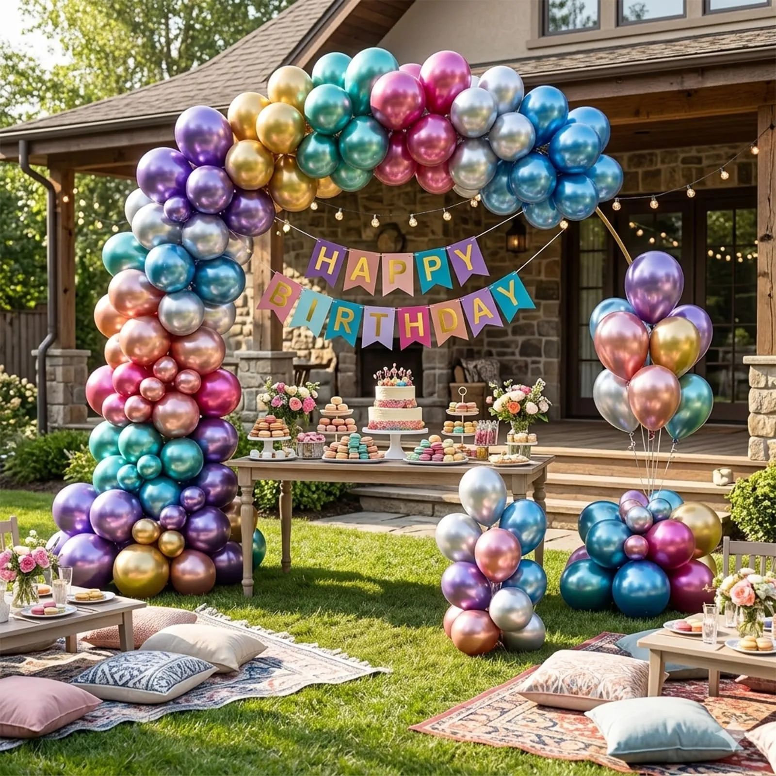 Fairymaiden Palloncini Metallizzati in Lattice, 60 Pezzi, 12 Pollici, Colori Misti - immagine 2
