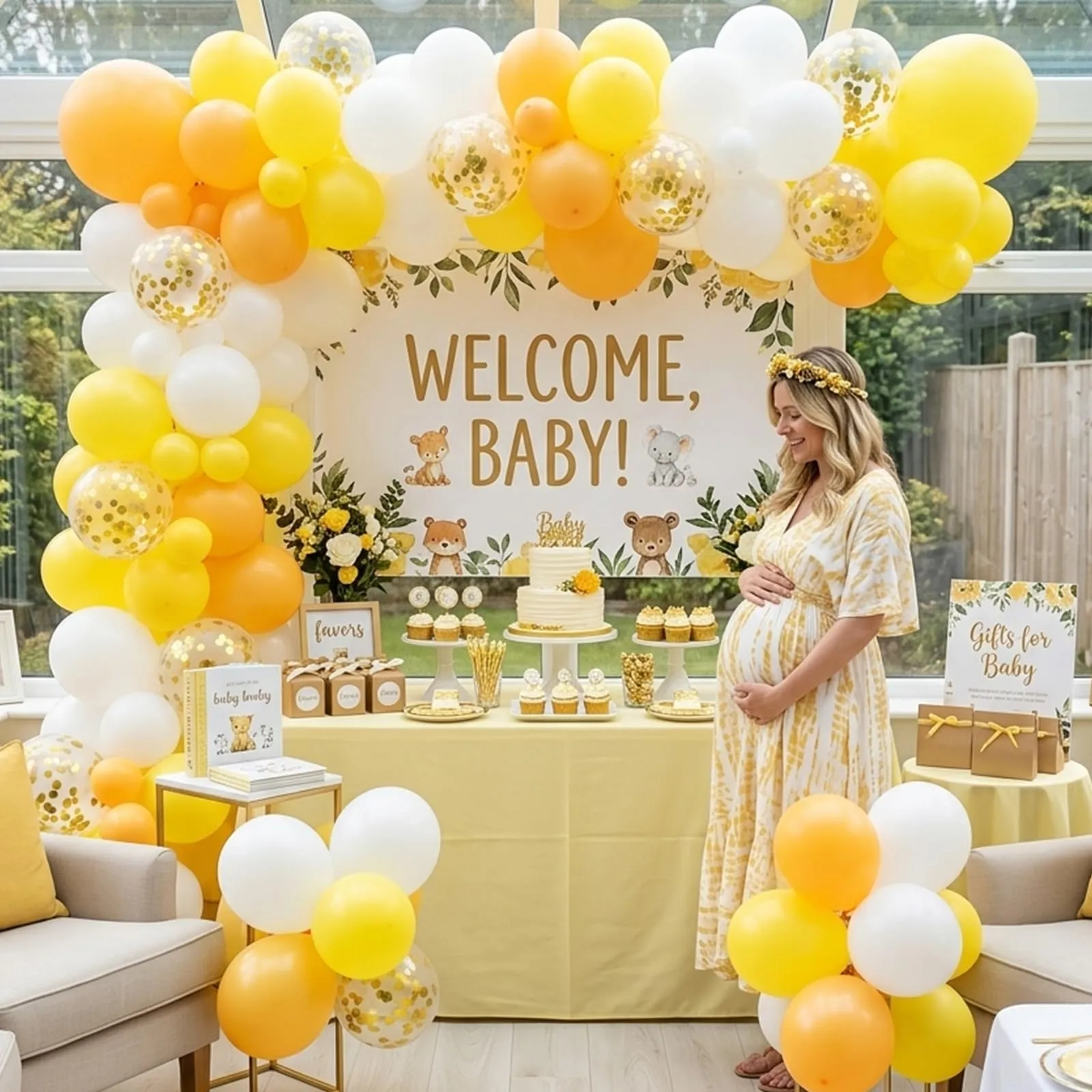 fairymaiden Palloncini Giallo, Bianco e Giallo Limone con Confetti d'oro, 60 Pezzi, 12 Pollici - immagine 6
