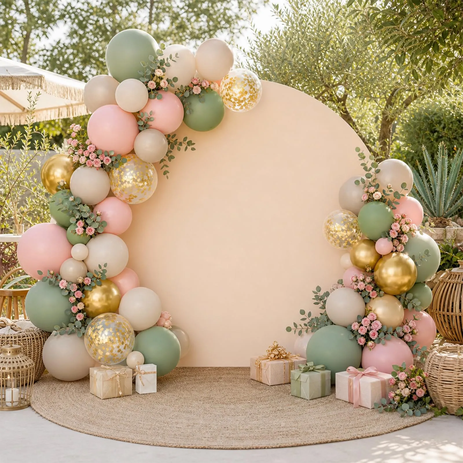 fairymaiden Palloncini Verde Salvia, Rosa, Beige e Oro, 60 Pezzi, 12 Pollici - immagine 5