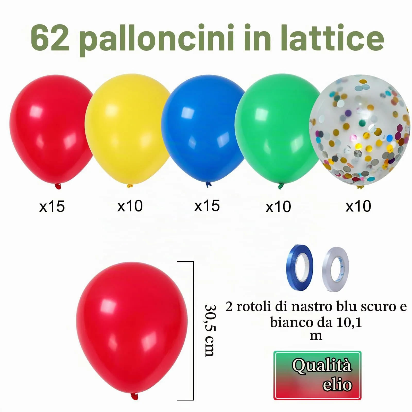 Fairymaiden Palloncini Colorati Misti con Confetti, 60 Pezzi, 12 Pollici - immagine 3