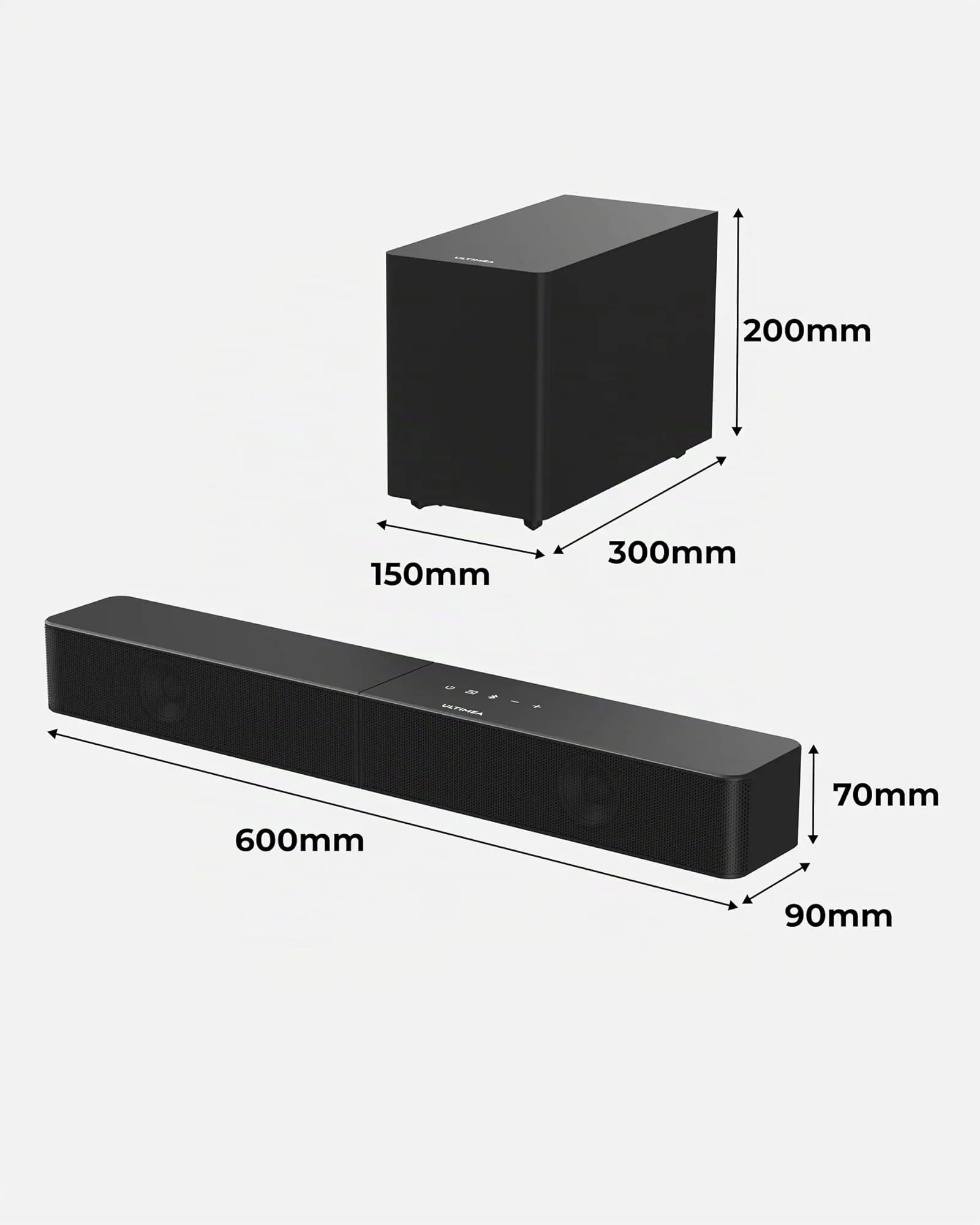 Ultimea Poseidon M30 Soundbar 2.1 Canali, 240W con Subwoofer Wireless, VoiceMX, BassMX, HDMI, Ottico, Bluetooth 6.0 - immagine 9