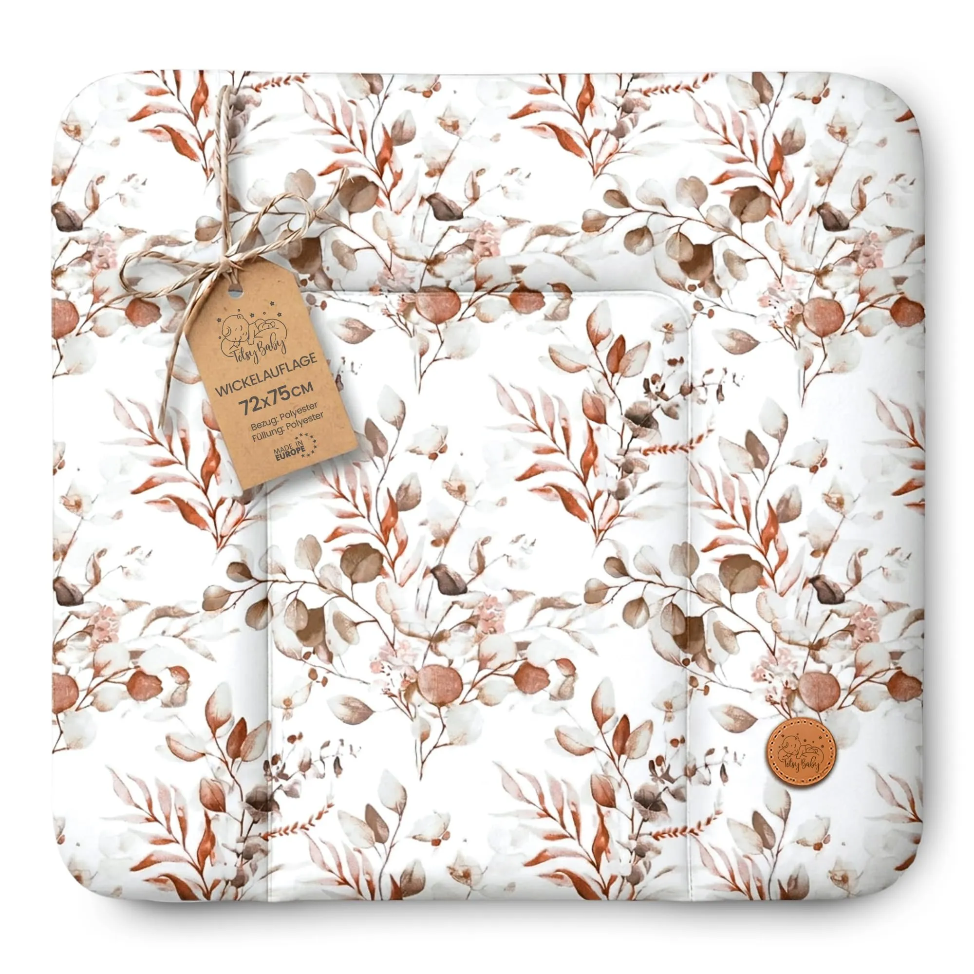 Totsy Baby Fasciatoio Neonato Universale 72x75 cm Materassino Rigido Impermeabile Foglie - immagine 1