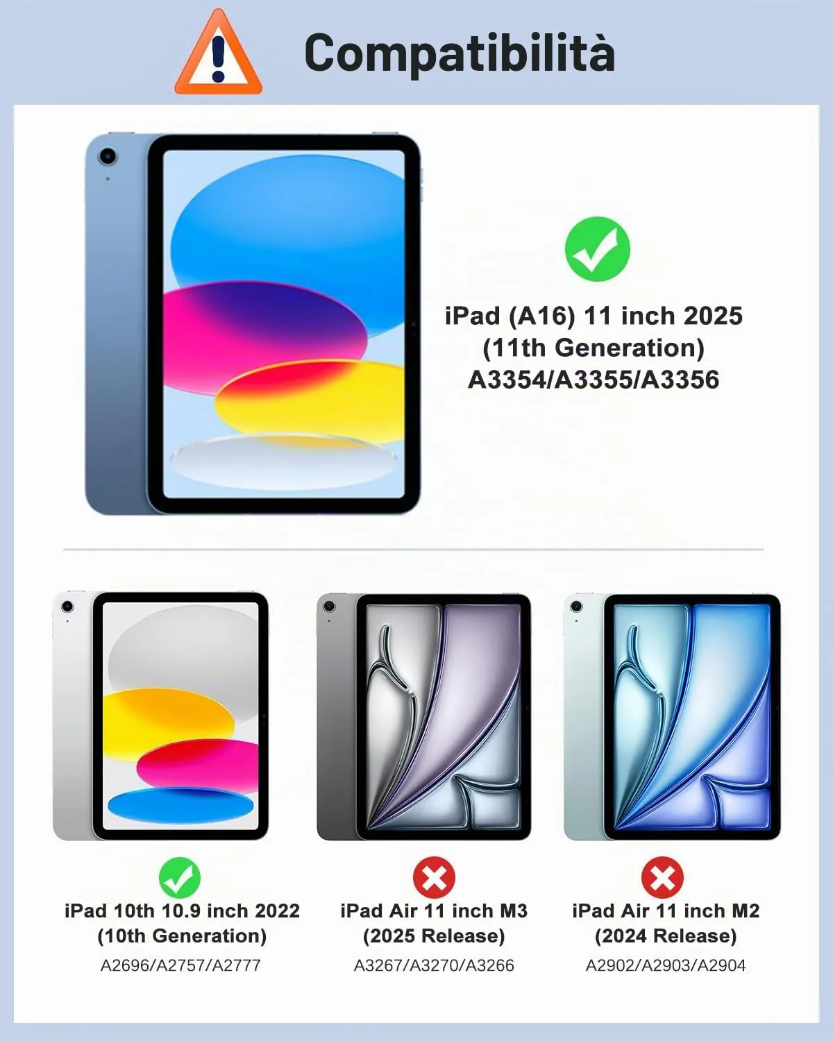 MoKo Cover per iPad 11ª Gen 11" e iPad 10ª Gen 10,9", Onda Blu - immagine 2