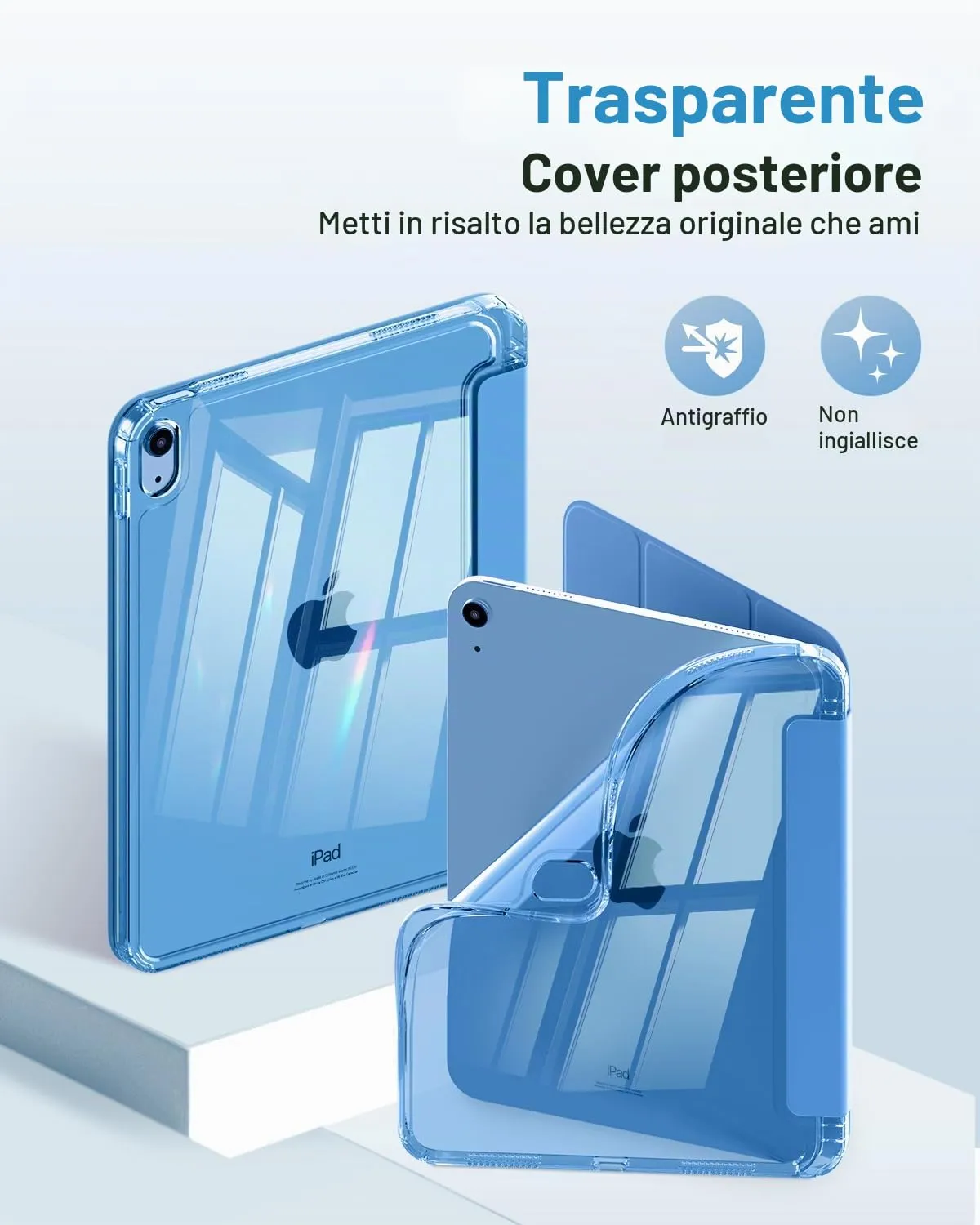 MoKo Cover per iPad 11ª Gen 11" e iPad 10ª Gen 10,9", Onda Blu - immagine 3