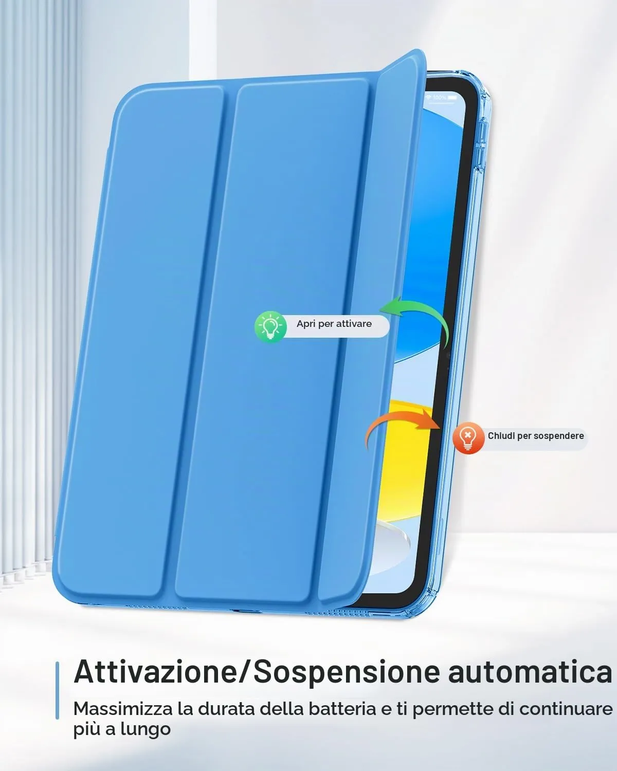 MoKo Cover per iPad 11ª Gen 11" e iPad 10ª Gen 10,9", Onda Blu - immagine 7