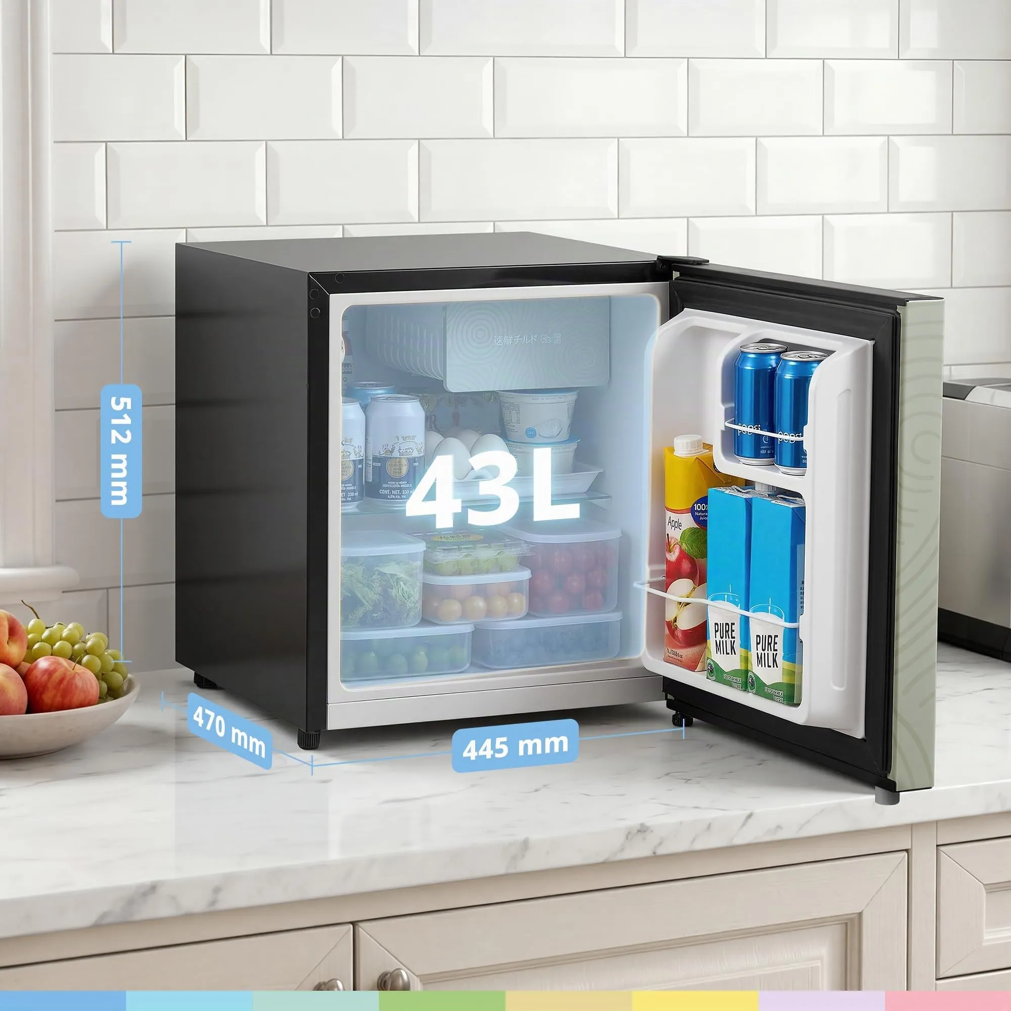 COMFEE' Mini Frigorifero 43L con Maniglia Removibile RCD48GF2EUY(E) - immagine 2