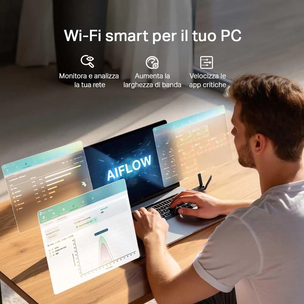 TP-Link Archer TBE400U Plus Adattatore USB Wi-Fi 7 BE6500Mbps Tri-Band PC - immagine 5