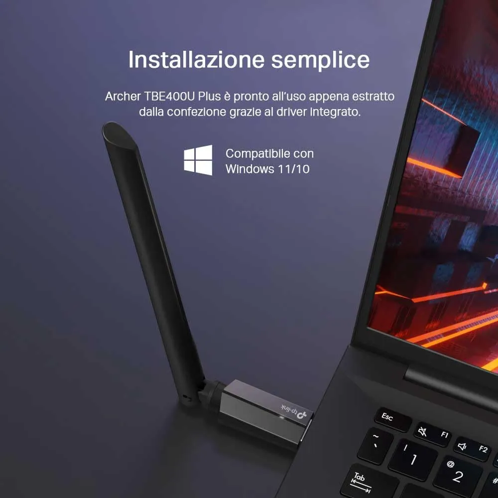 TP-Link Archer TBE400U Plus Adattatore USB Wi-Fi 7 BE6500Mbps Tri-Band PC - immagine 9