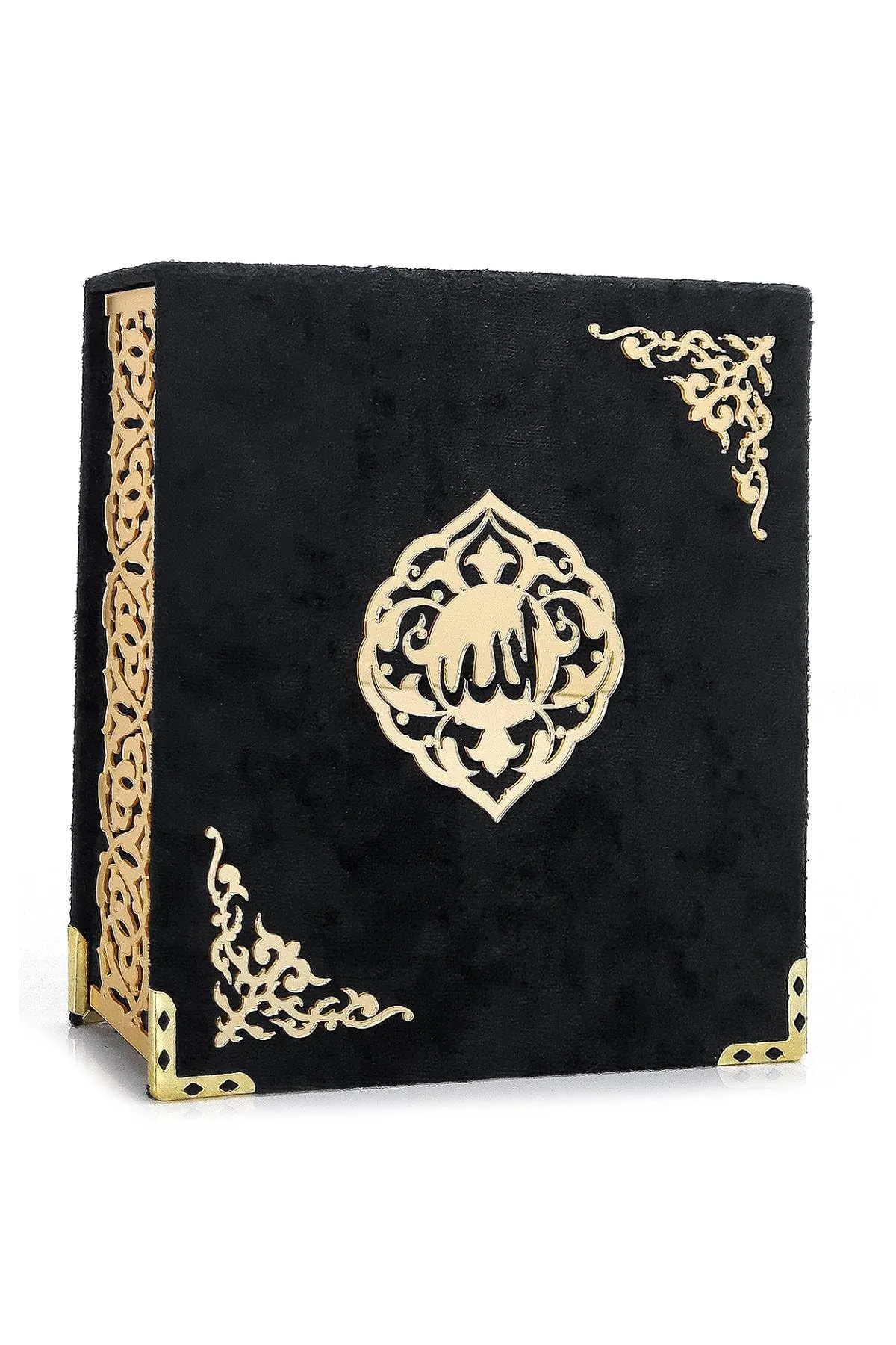ihvan online Set del Sacro Corano con Scatola Regalo in Velluto, Corano Tascabile, Tesbih e Nomi di Allah (Asmaul Husna), 3 Pezzi, Nero - immagine 3