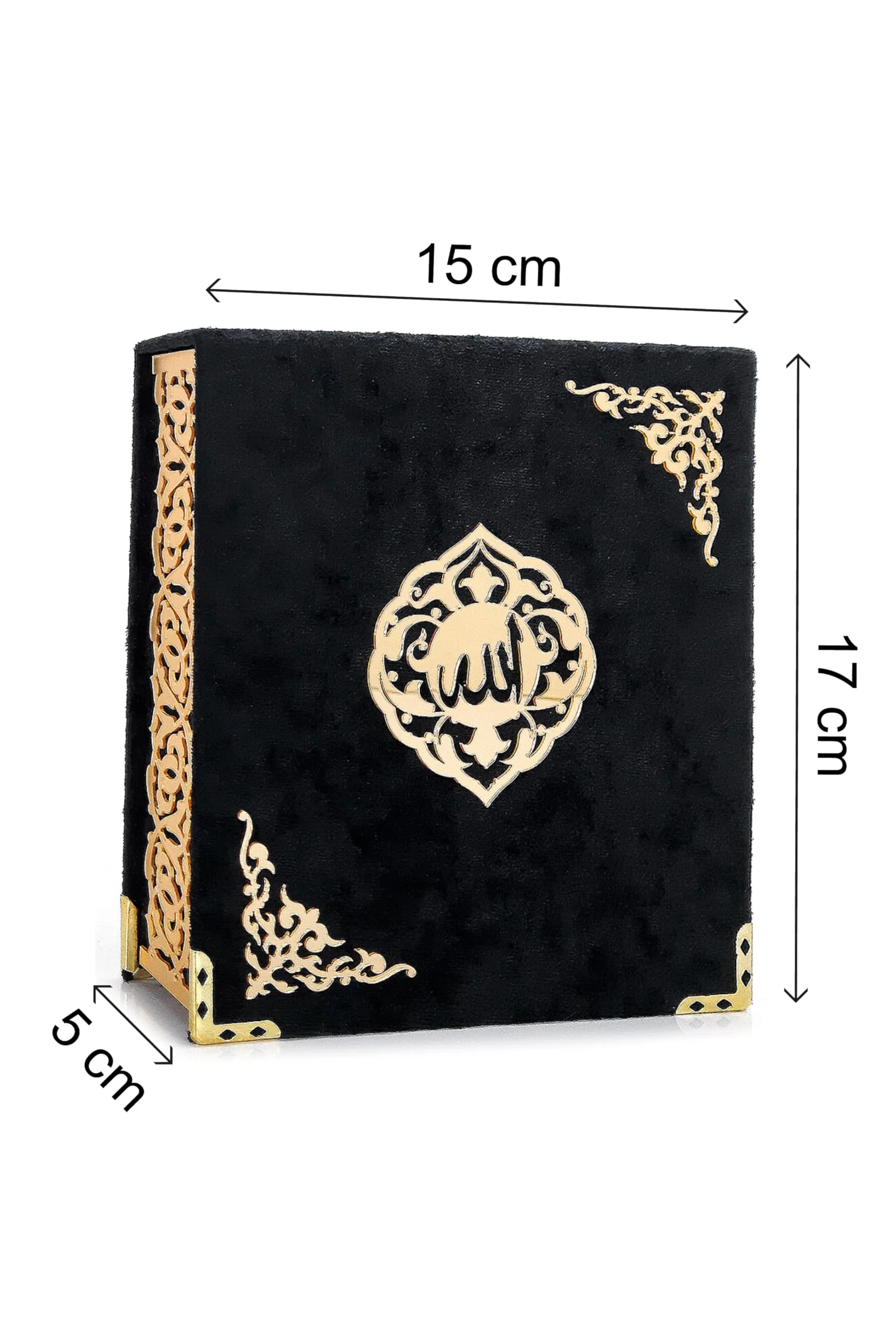 ihvan online Set del Sacro Corano con Scatola Regalo in Velluto, Corano Tascabile, Tesbih e Nomi di Allah (Asmaul Husna), 3 Pezzi, Nero - immagine 4