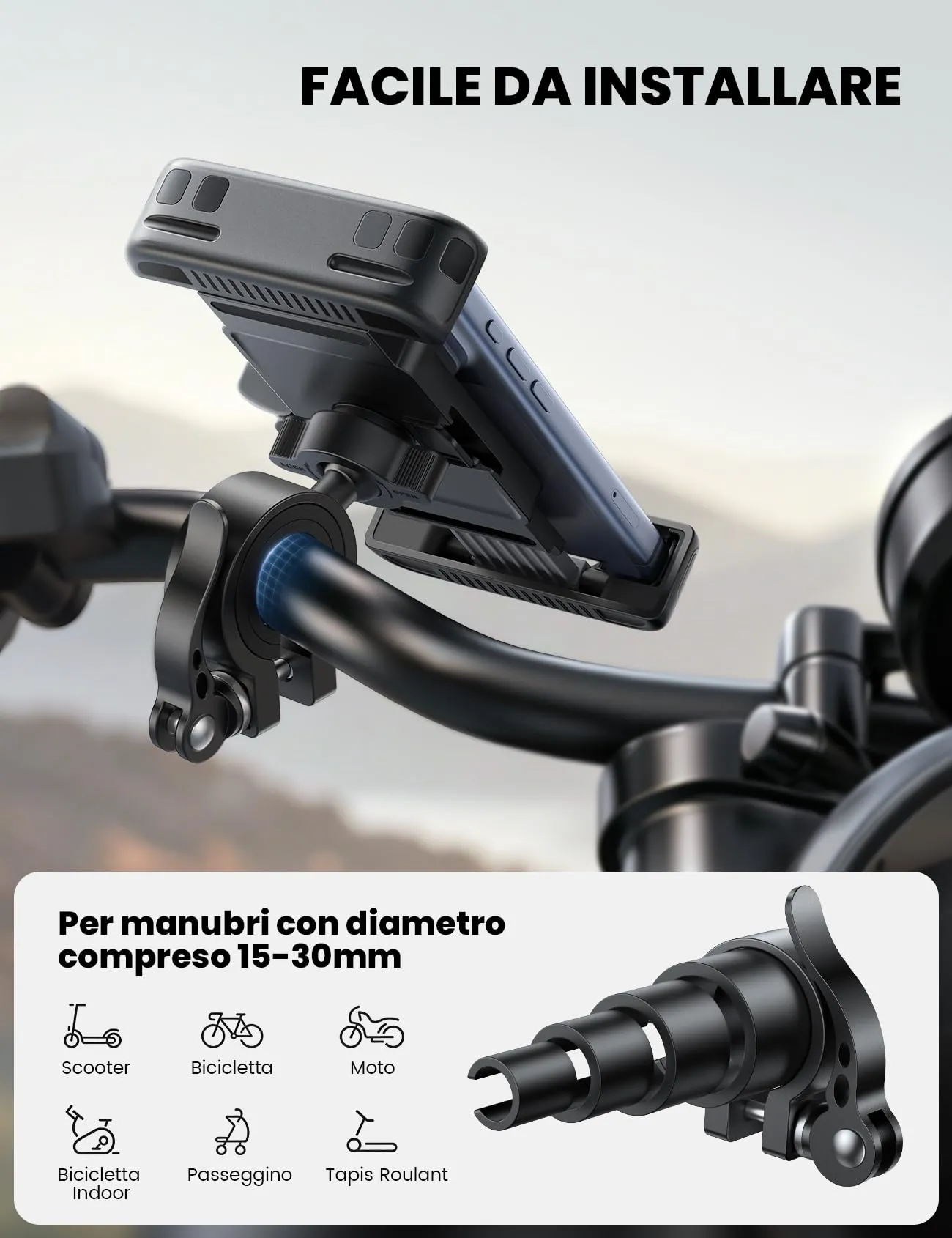 Lamicall Supporto Telefono Bicicletta BCSP21-EU-BK - immagine 3