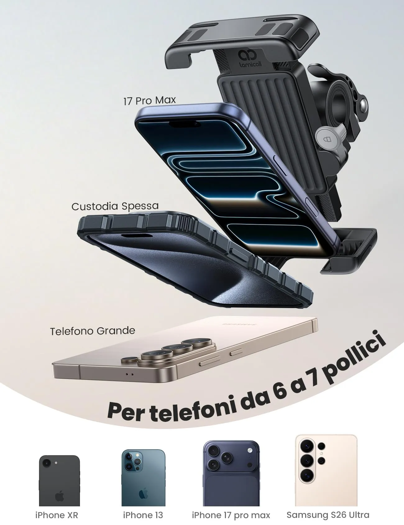 Lamicall Supporto Telefono Bicicletta BCSP21-EU-BK - immagine 5