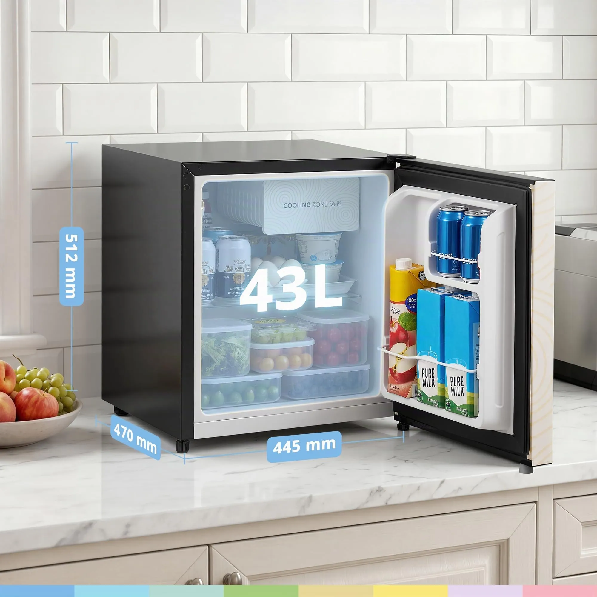 COMFEE' Mini Frigorifero 43L con Maniglia Removibile - immagine 2
