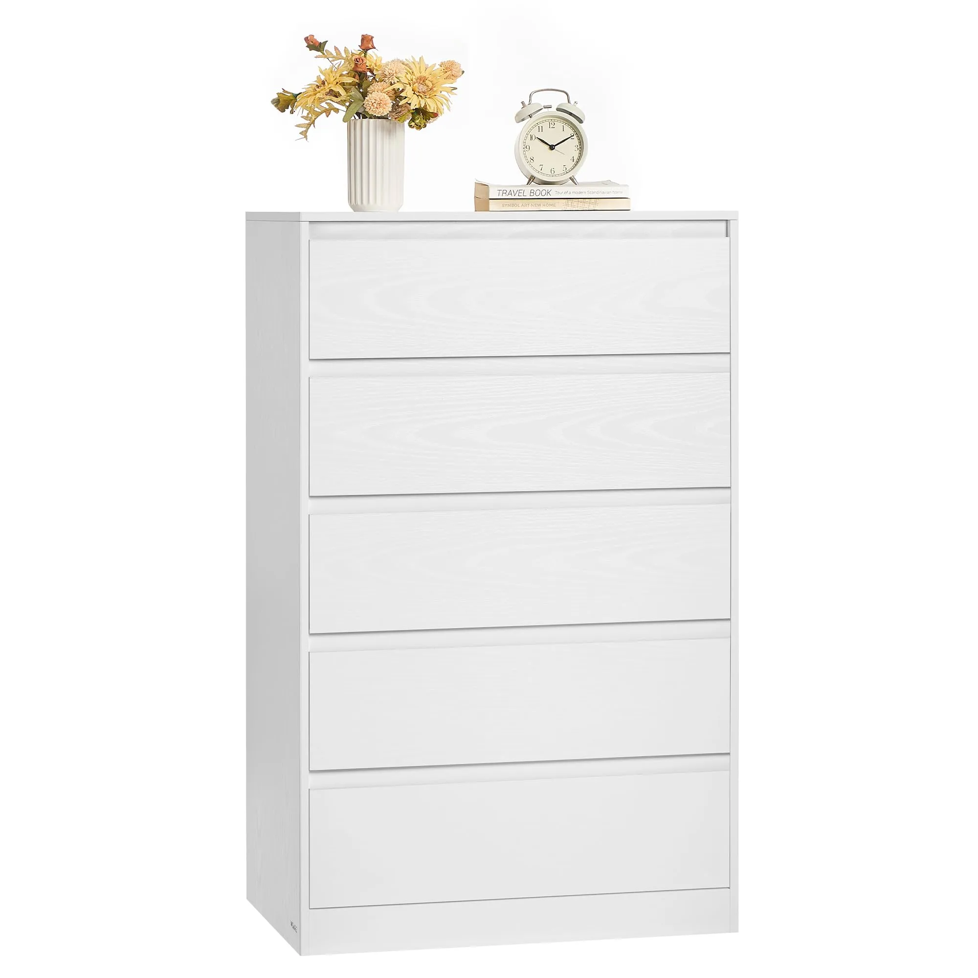 VASAGLE KAILYN Cassettiera con 5 Cassetti, 40 x 60 x 97,4 cm, Bianco Neve LTS605WE01 - immagine 1