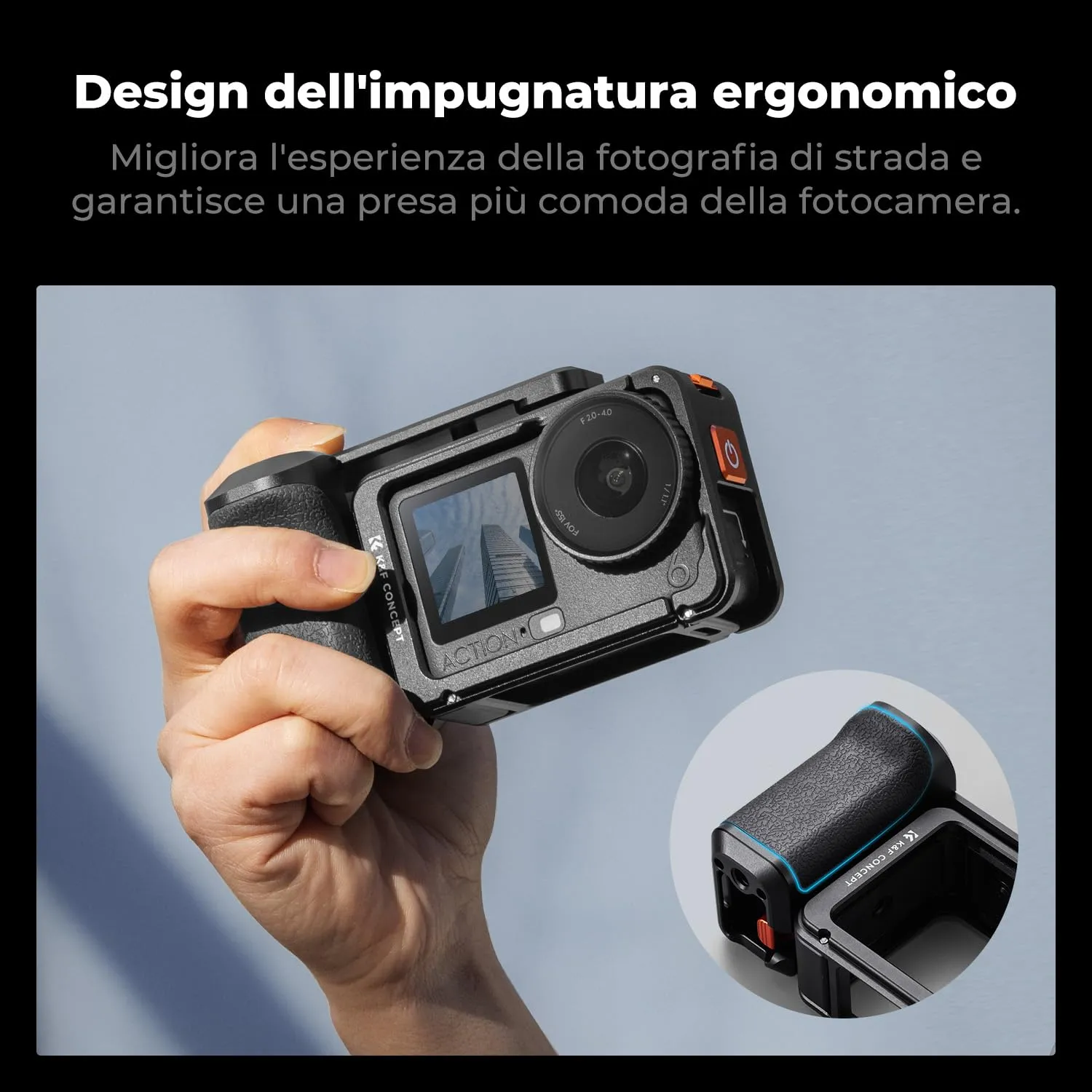 K&F Concept Kit Impugnatura con Gabbia per DJI Osmo Action 6 - immagine 2