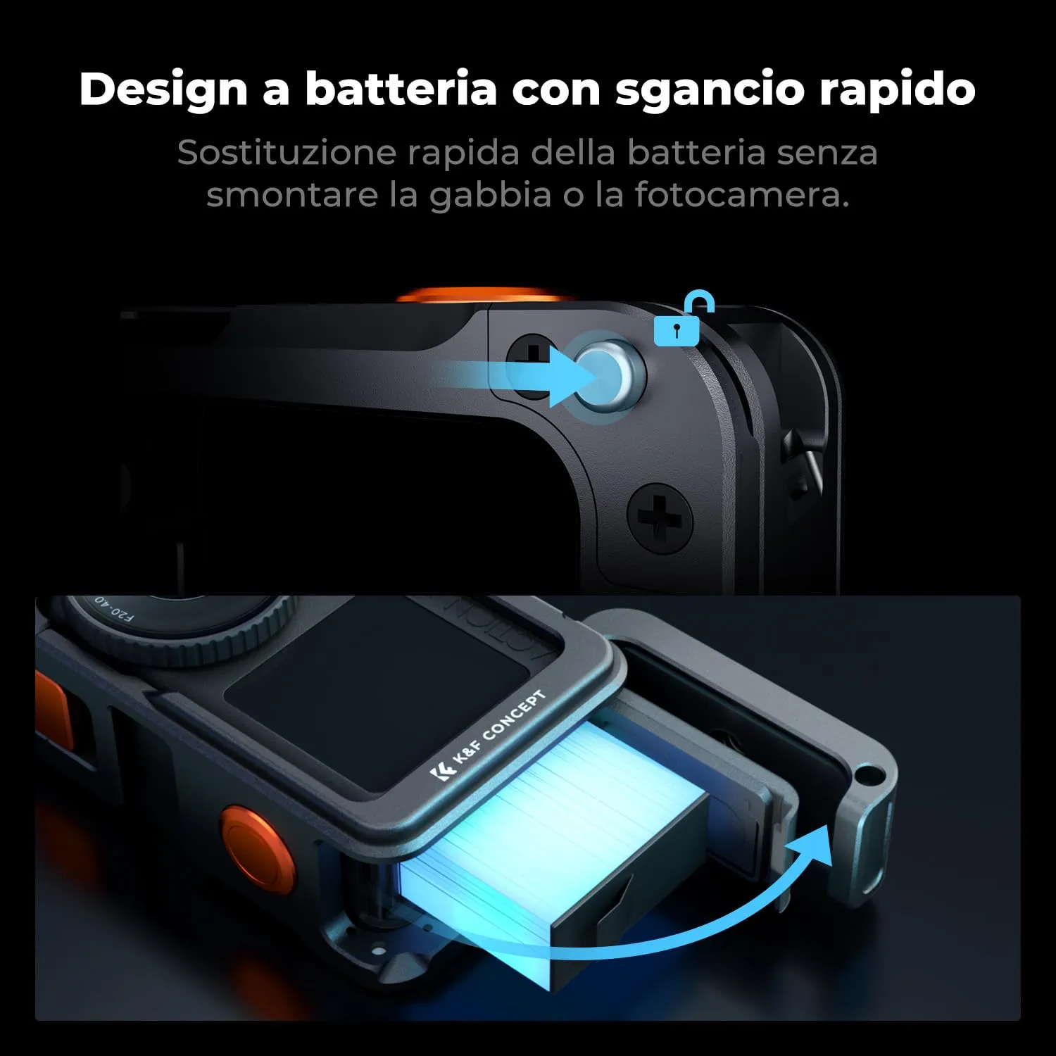 K&F Concept Kit Impugnatura con Gabbia per DJI Osmo Action 6 - immagine 3