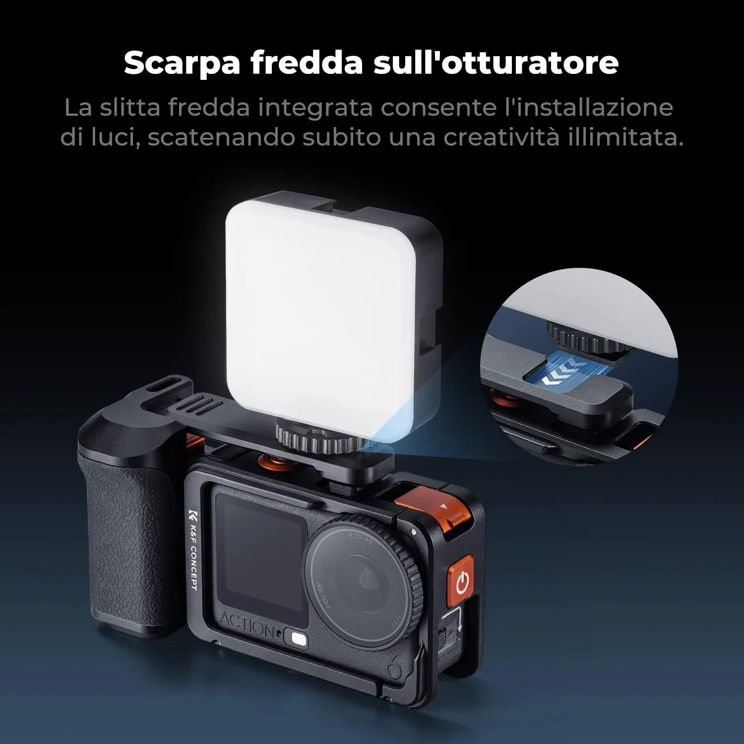 K&F Concept Kit Impugnatura con Gabbia per DJI Osmo Action 6 - immagine 4