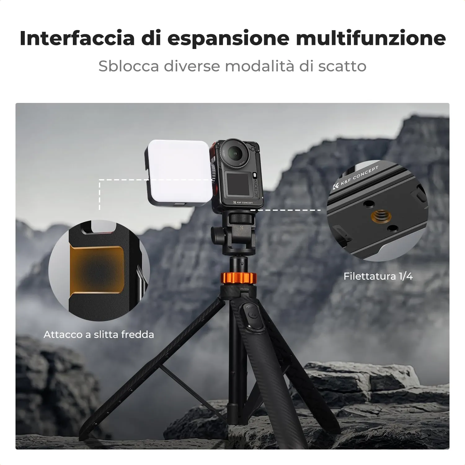 K&F Concept Cage and Screen Protector for DJI Osmo Action 6 - immagine 3