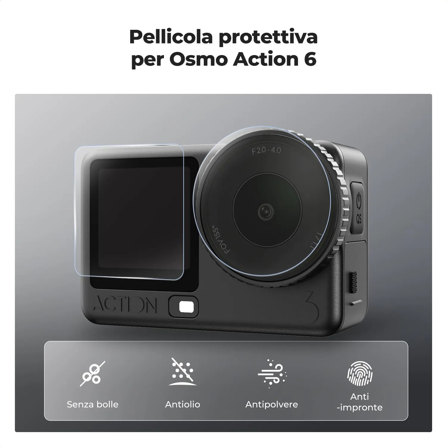 K&F Concept Cage and Screen Protector for DJI Osmo Action 6 - immagine 5