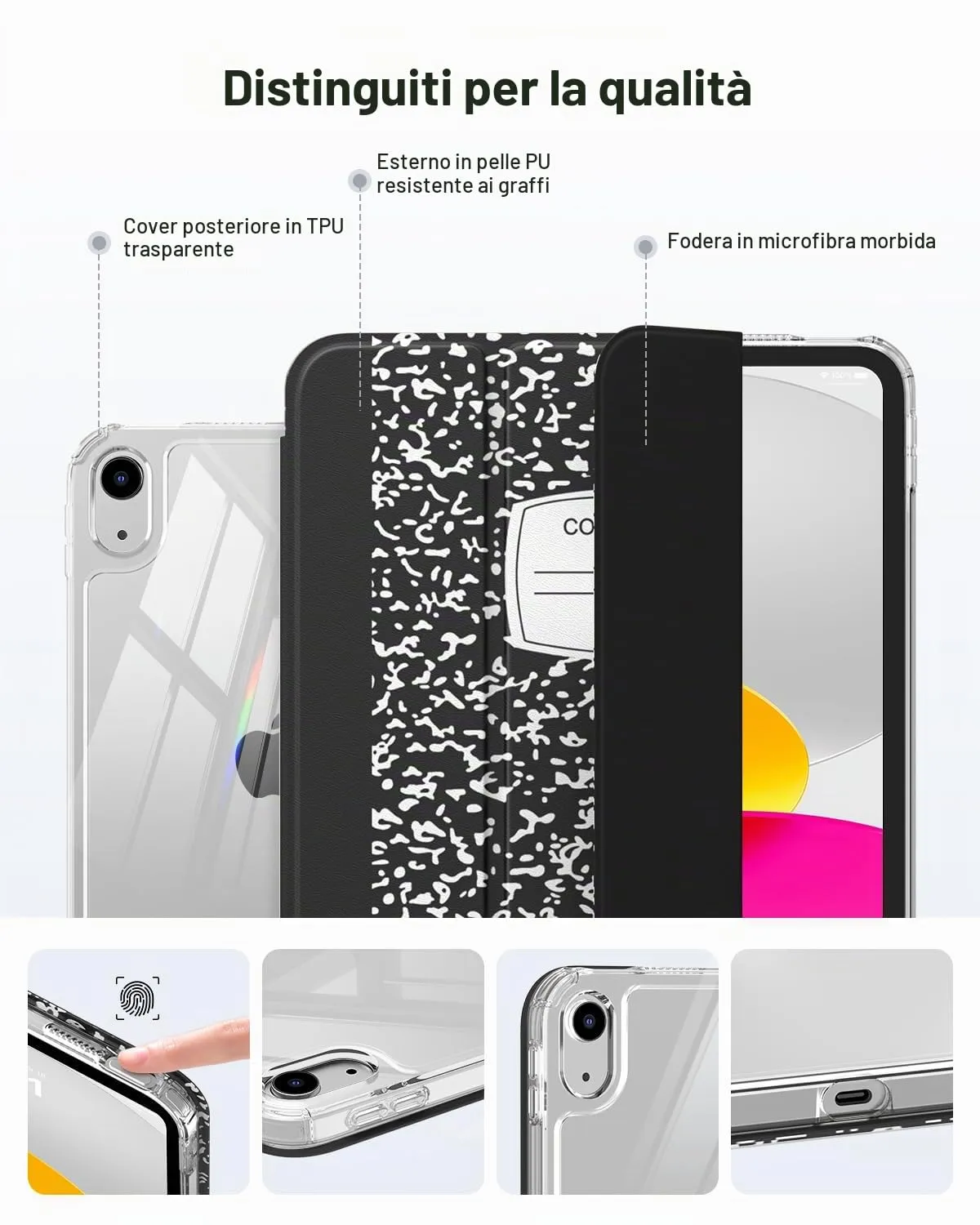 MoKo Cover for iPad 11th Gen 11" (2025) and 10th Gen 10.9" (2022), Notebook Black - immagine 6