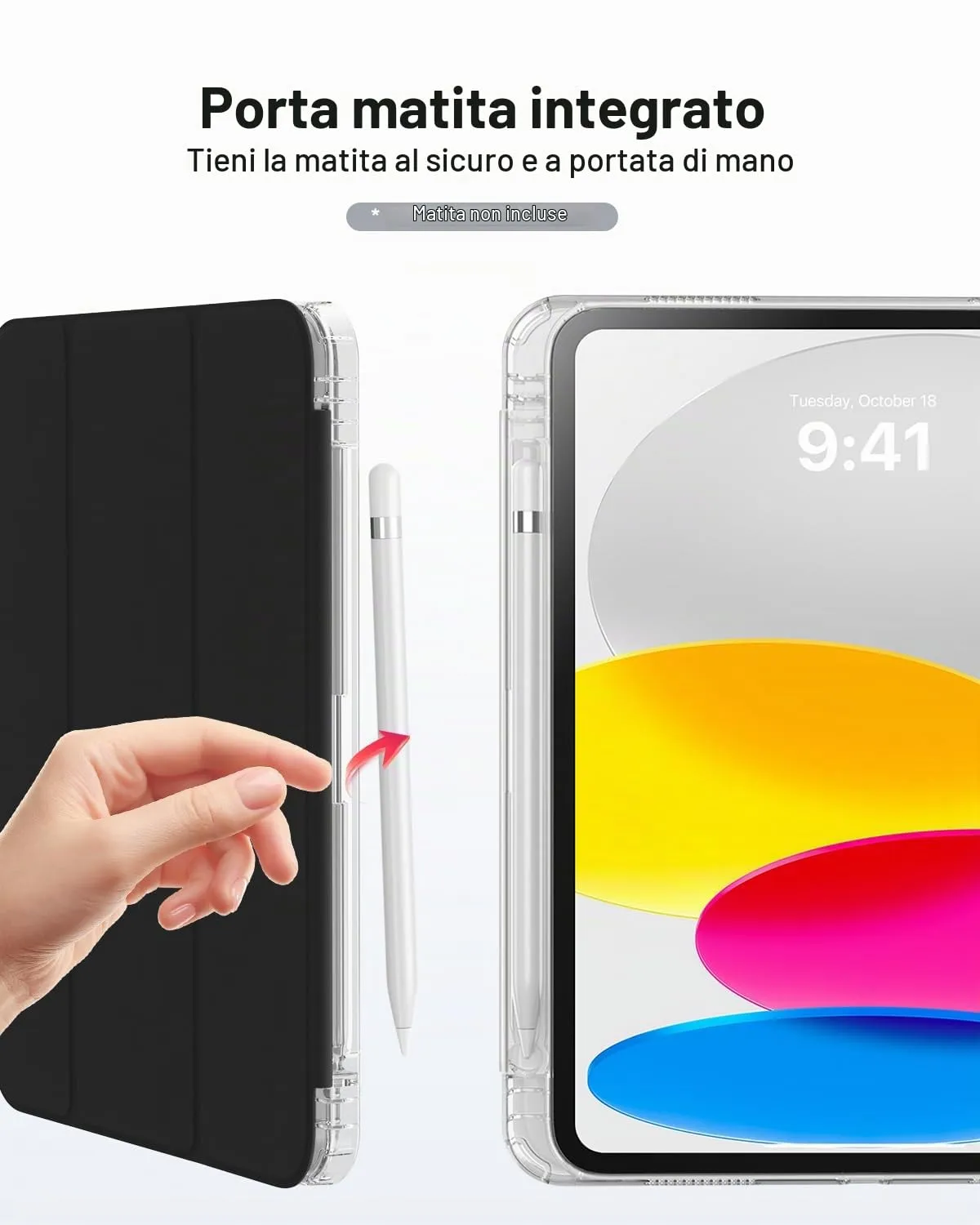 MoKo Cover for iPad 11th Gen 11" (2025) and 10th Gen 10.9" (2022), Notebook Black - immagine 8