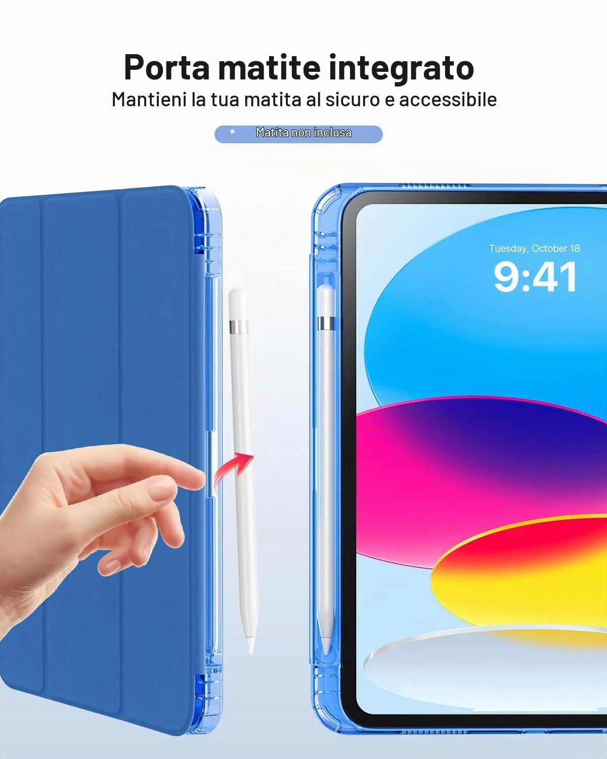MoKo Custodia per iPad 11ª Gen 11" e iPad 10ª Gen 10,9" (A16), Blu Cobalto - immagine 8