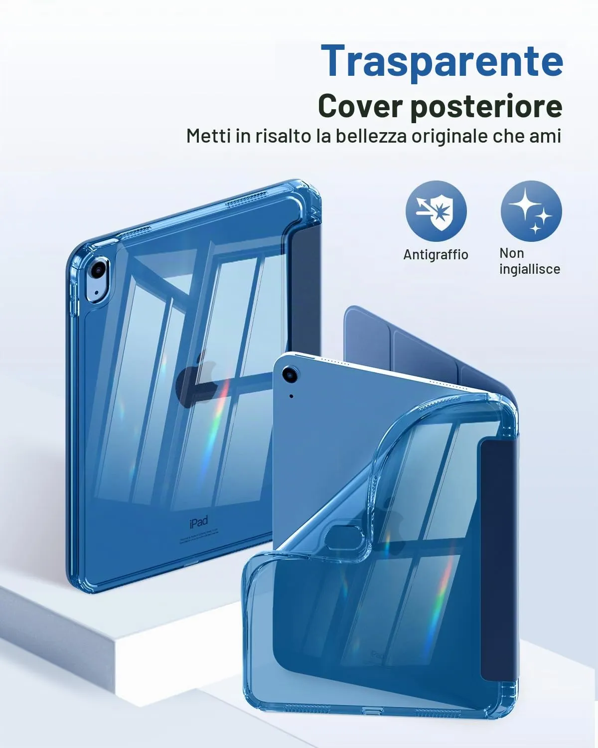 MoKo Custodia per iPad 11a Gen 11" e iPad 10a Gen 10.9", Blu Mare Scuro - immagine 3