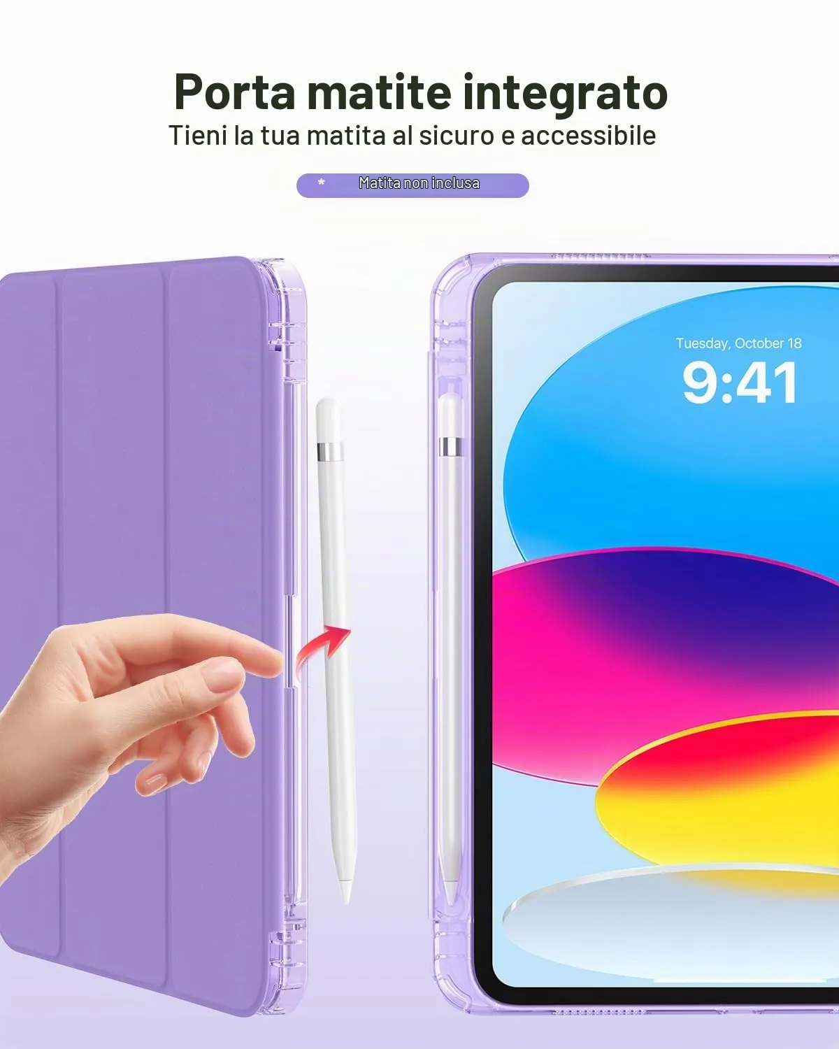 MoKo Cover for iPad 11th Gen 11" and 10th Gen 10.9", Lilla Glitterato - immagine 8