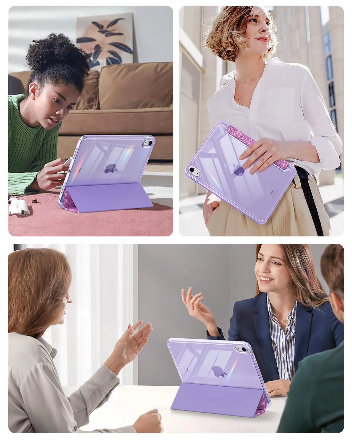 MoKo Cover for iPad 11th Gen 11" and 10th Gen 10.9", Lilla Glitterato - immagine 9