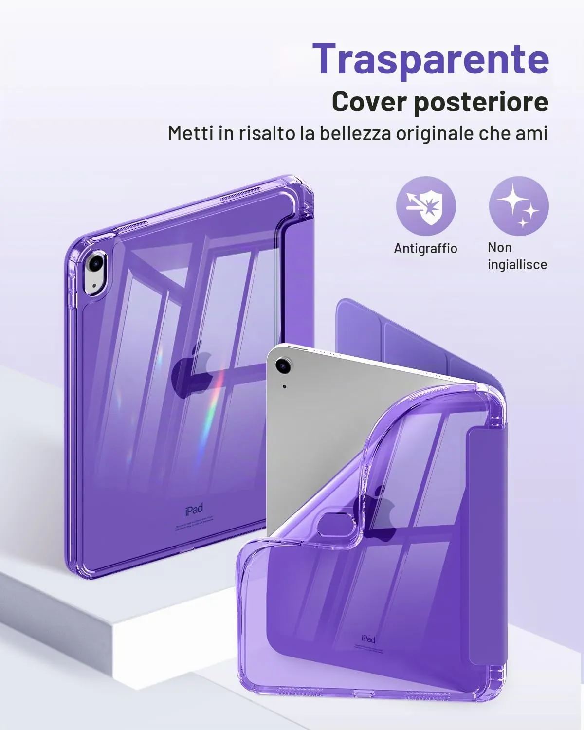 MoKo Custodia per iPad 11a Gen 11" (2025) e iPad 10a Gen 10.9" (2022), Viola Profondo - immagine 3