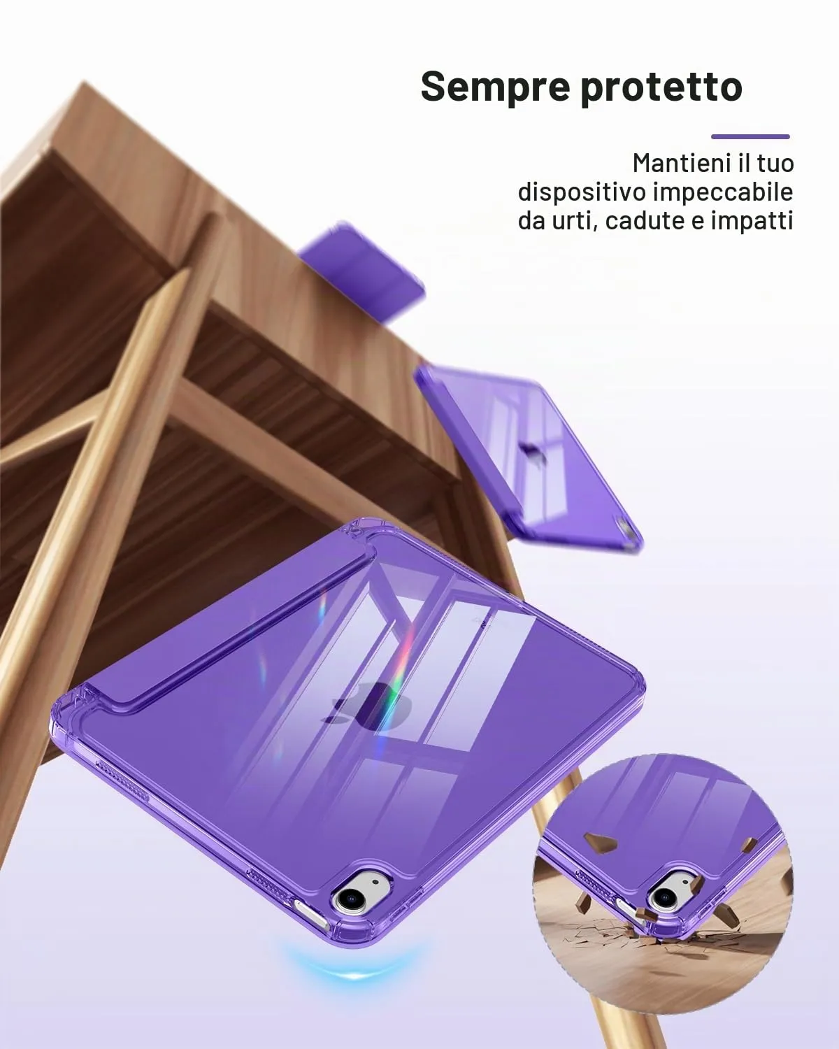 MoKo Custodia per iPad 11a Gen 11" (2025) e iPad 10a Gen 10.9" (2022), Viola Profondo - immagine 4