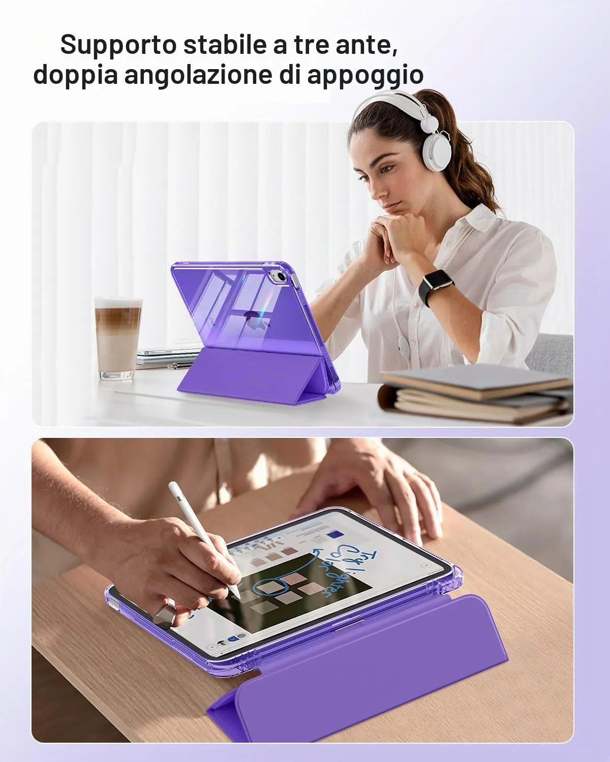 MoKo Custodia per iPad 11a Gen 11" (2025) e iPad 10a Gen 10.9" (2022), Viola Profondo - immagine 5