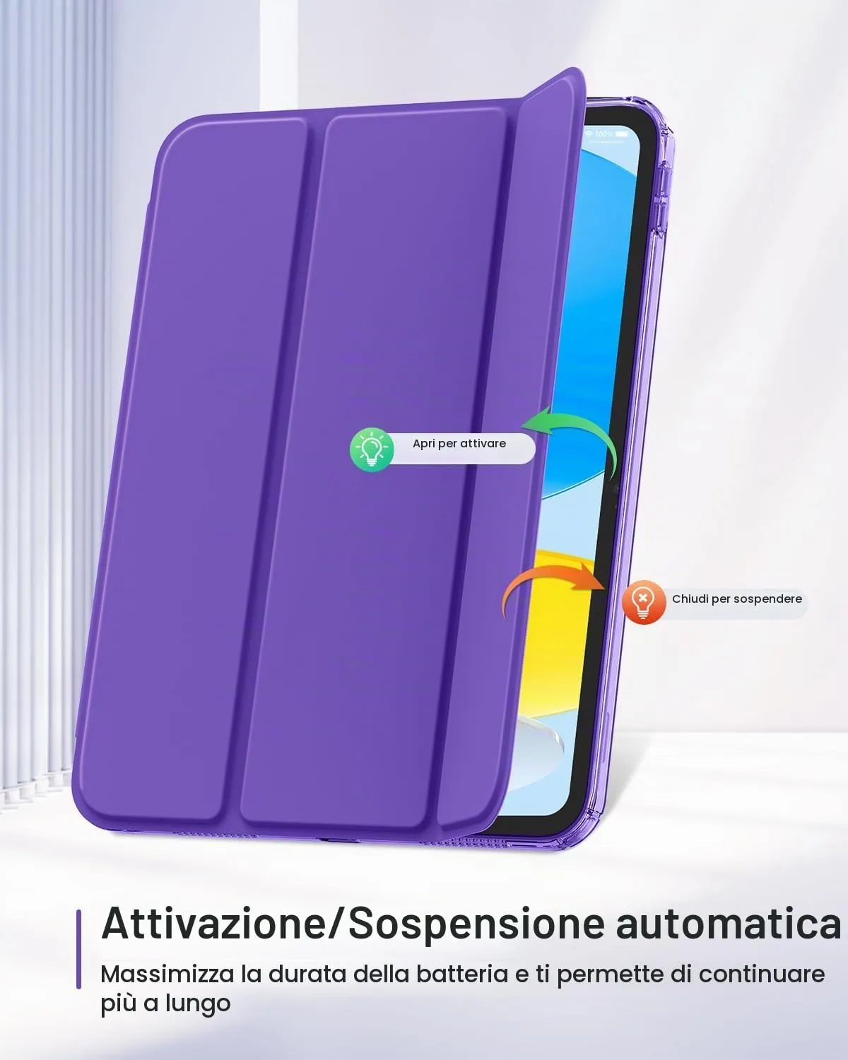 MoKo Custodia per iPad 11a Gen 11" (2025) e iPad 10a Gen 10.9" (2022), Viola Profondo - immagine 7