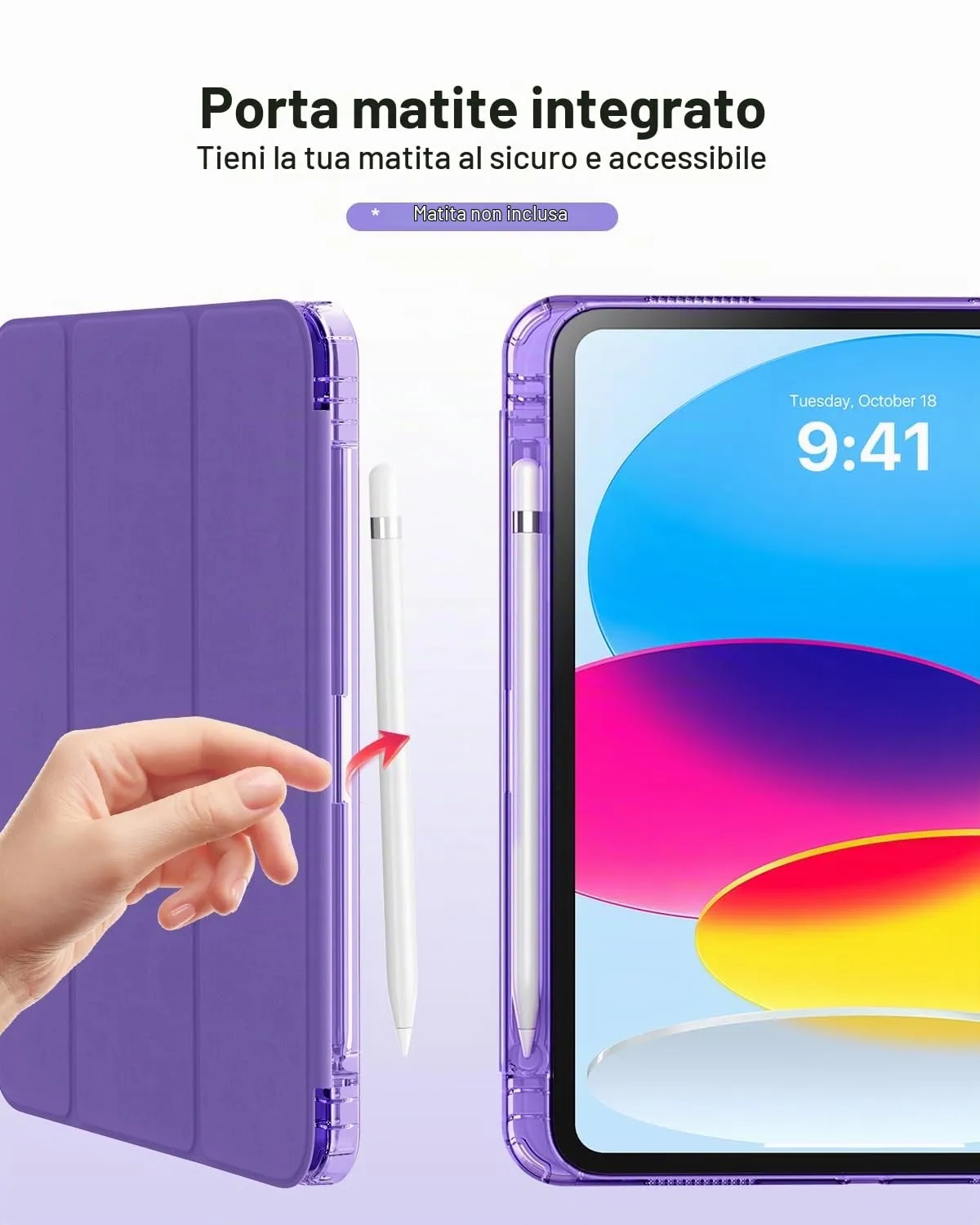 MoKo Custodia per iPad 11a Gen 11" (2025) e iPad 10a Gen 10.9" (2022), Viola Profondo - immagine 8