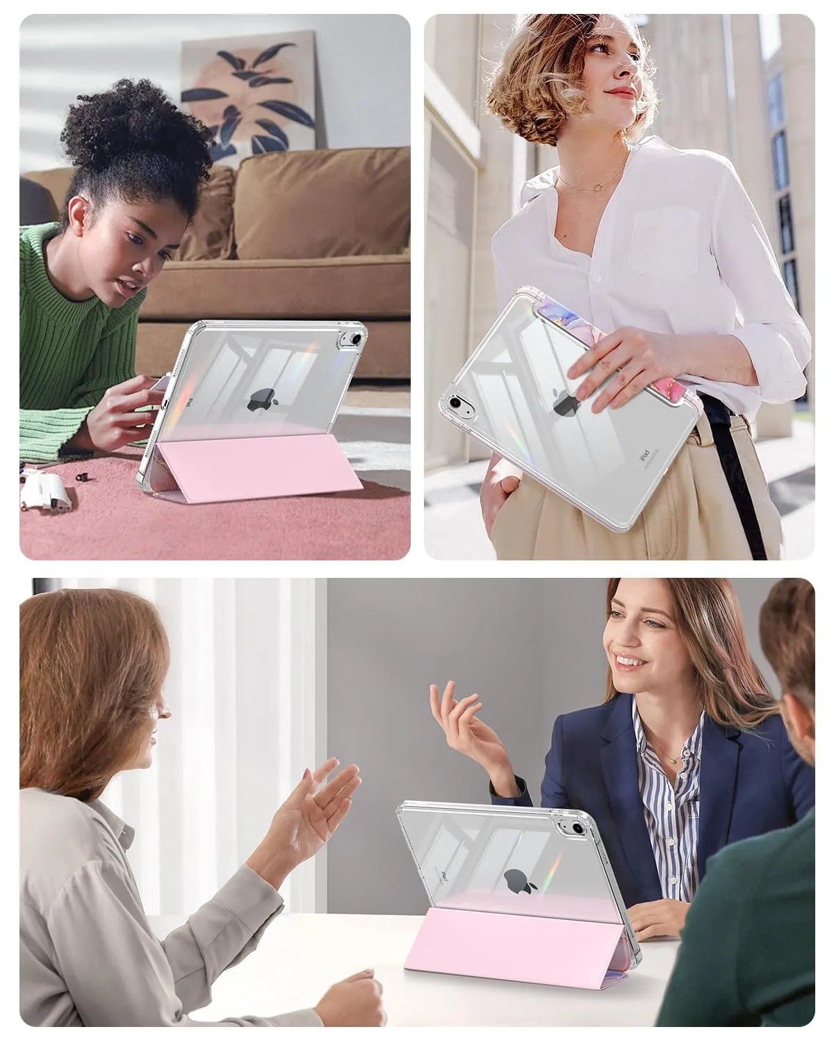 MoKo Cover for iPad 11th Gen 11" (2025) and iPad 10th Gen 10.9" (2022), Marmorizzato Rosa Chiaro - immagine 9