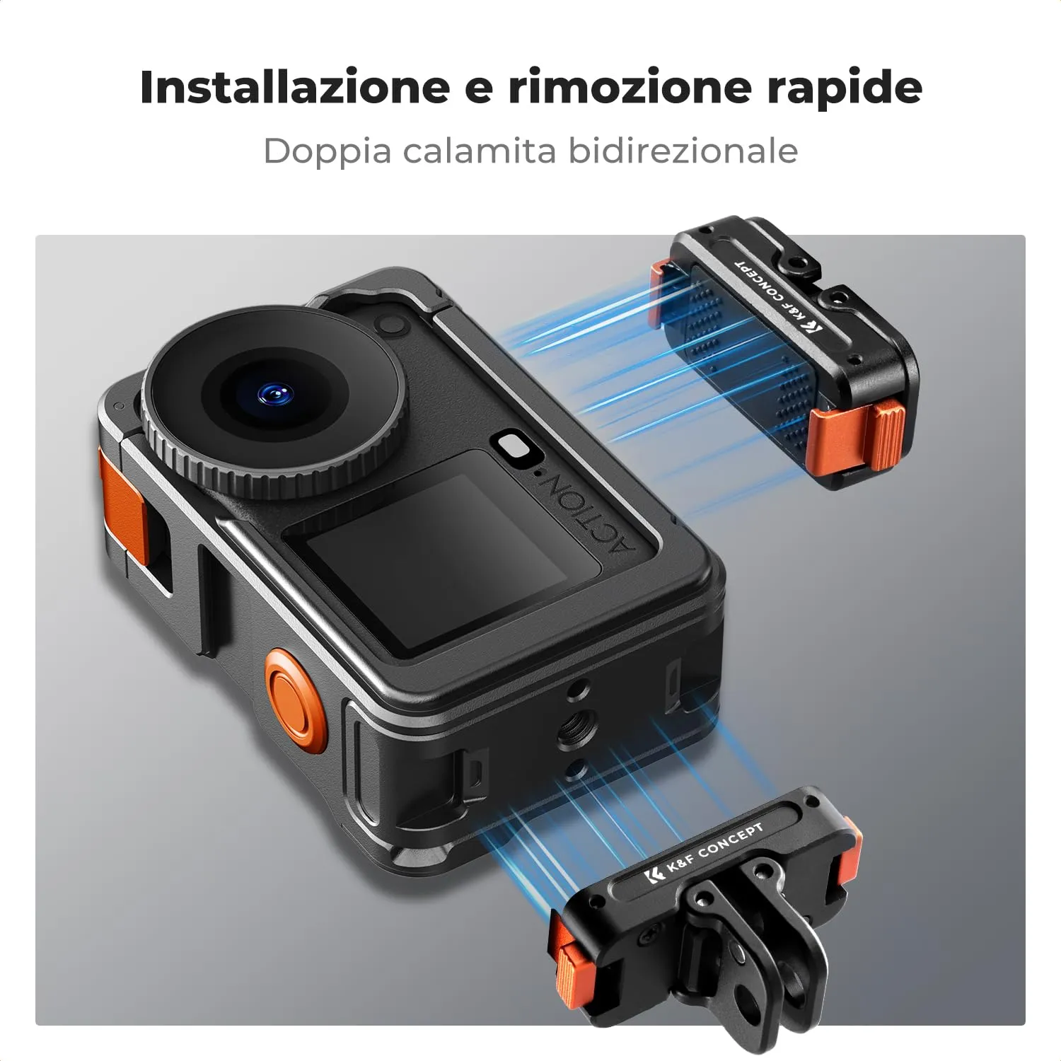 K&F CONCEPT Gabbia protettiva in alluminio con adattatore magnetico per DJI Osmo Action 6 - immagine 6