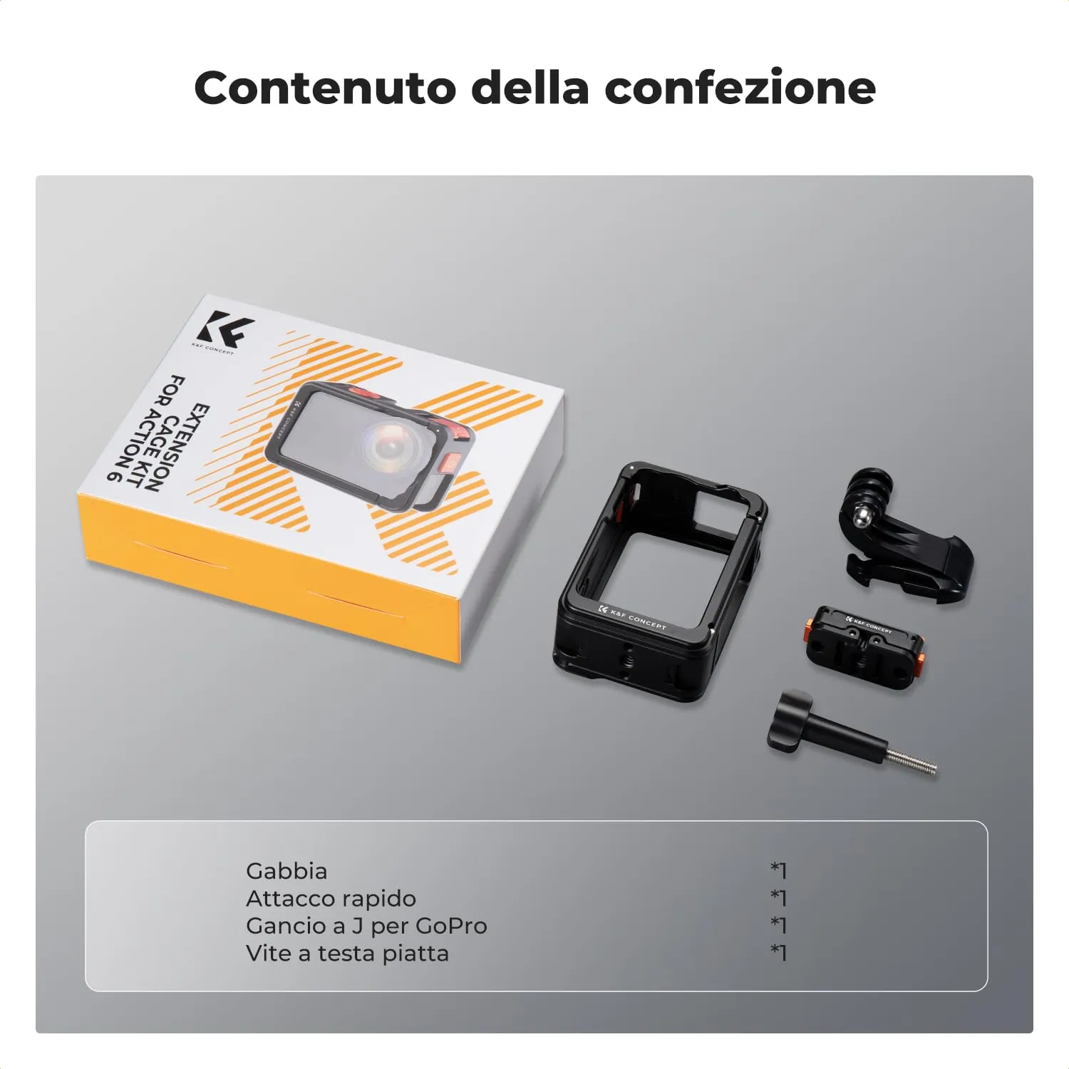 K&F CONCEPT Gabbia protettiva in alluminio con adattatore magnetico per DJI Osmo Action 6 - immagine 7