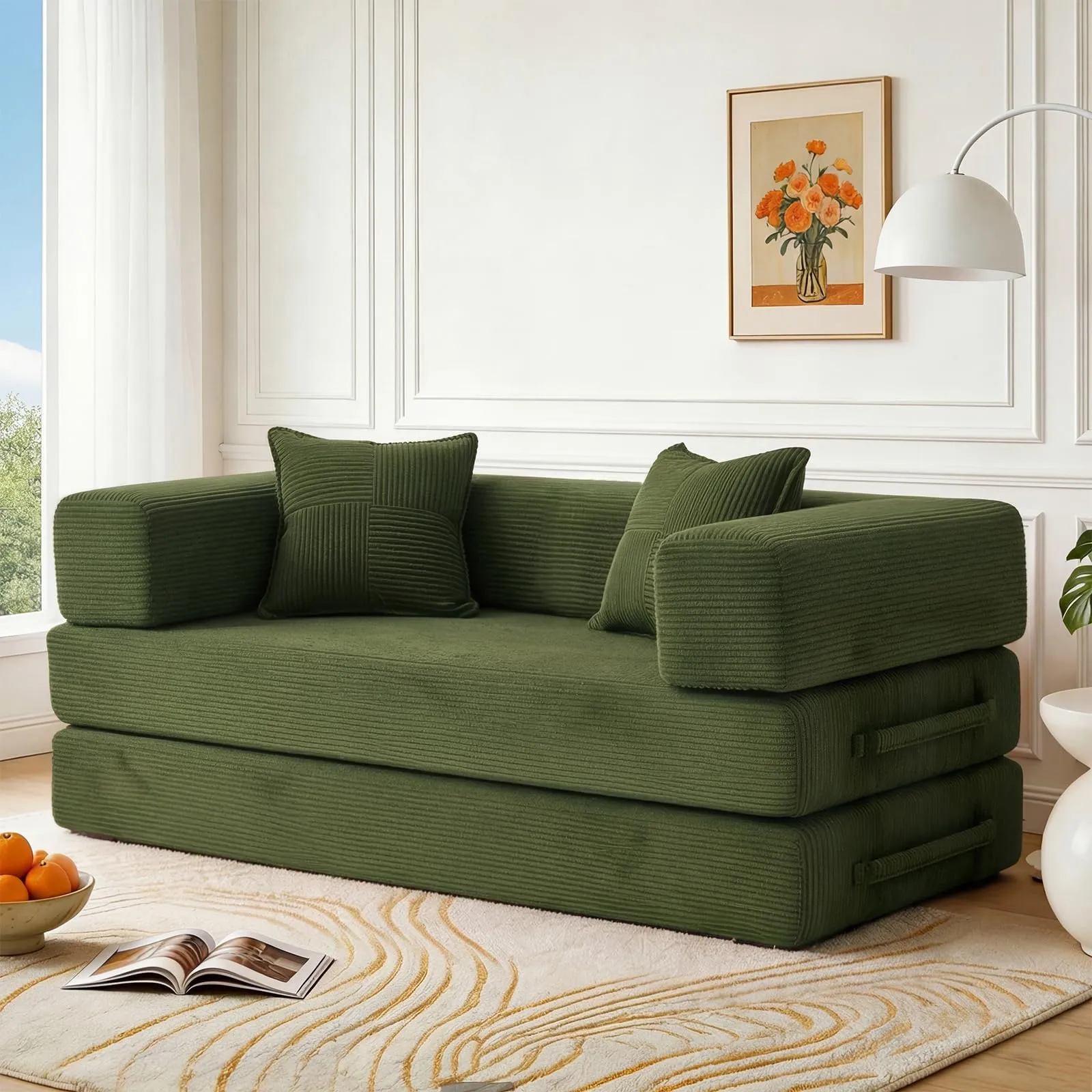 Vipbear Divano letto a 2 posti 160 cm verde K-S61-CO-GN - immagine 1